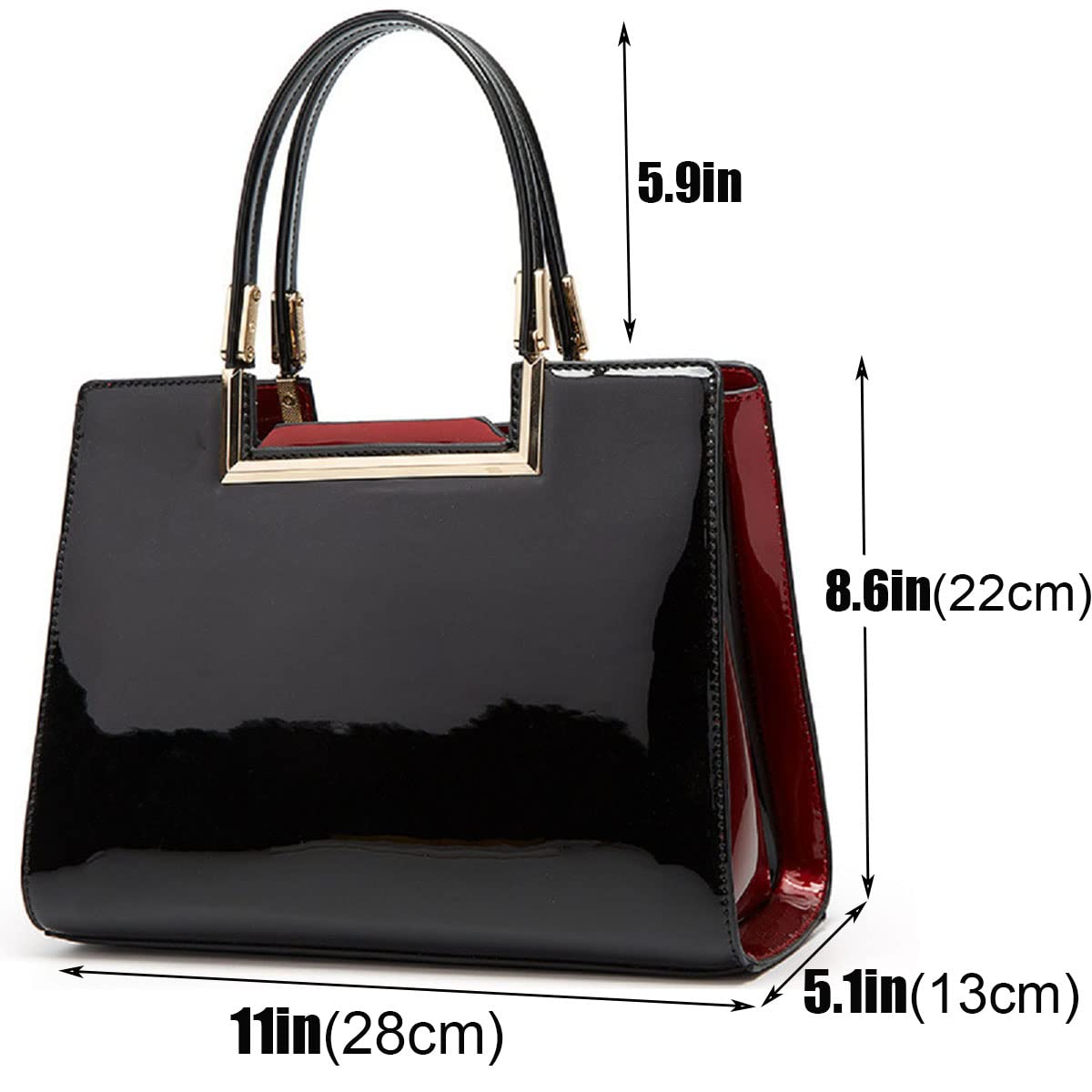 Shiny Patent Leather Handbags for Women - Glossy Shoulder Bags, Fashion Satchel Purses & Party Totes with Top Handle | Perfect for Evening Events, Work & Daily Use
