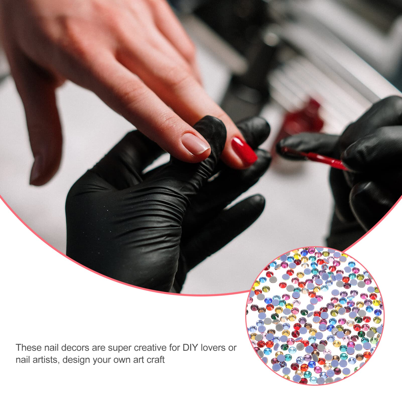 EXCLUZO 1440pcs Nail Charms - DIY Rhinestone Manicure Decorations for Nail Art, Party & Wedding - Premium Nail Art Supplies for Professional & Home Use