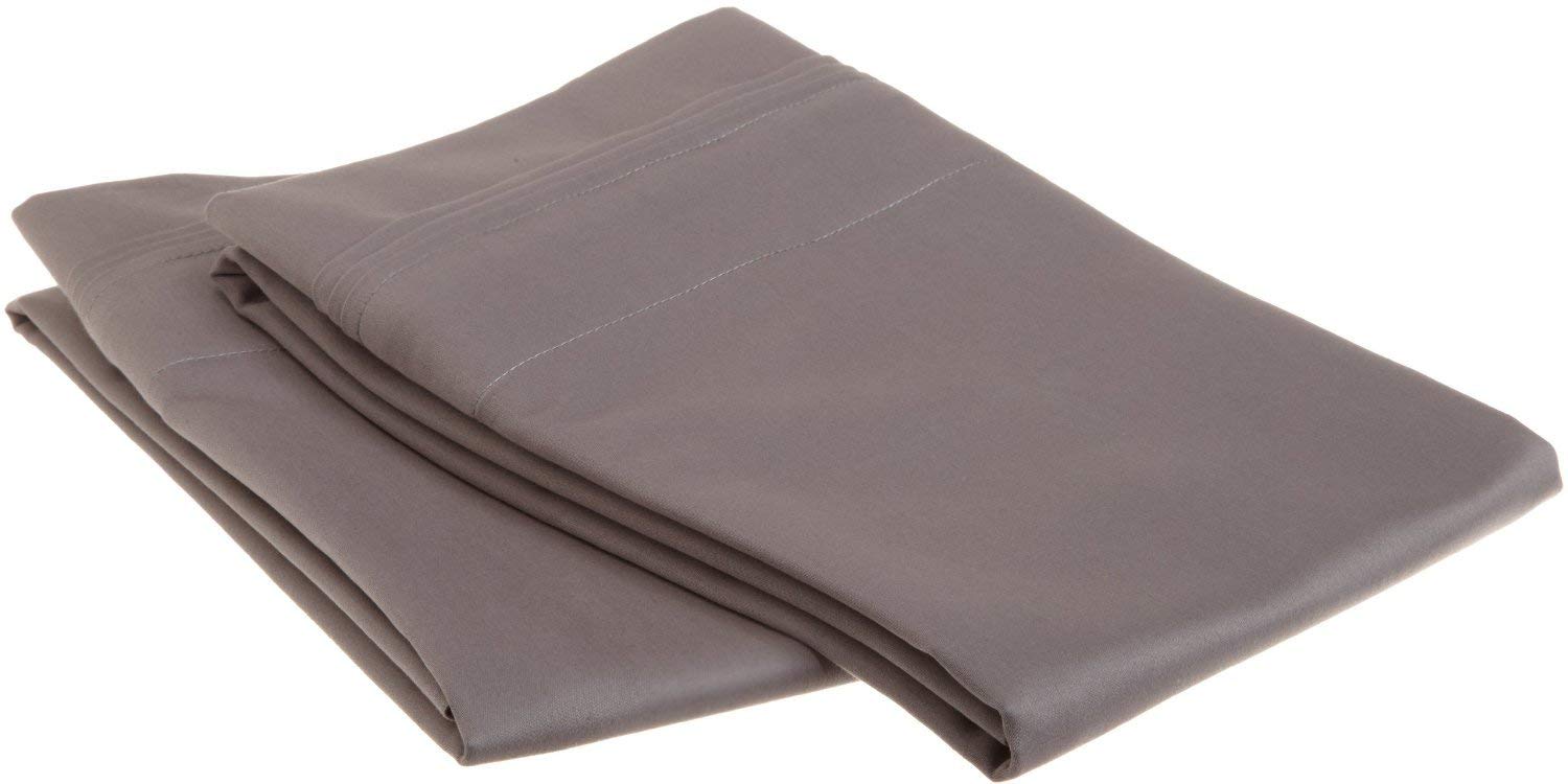 Premium 1500 Thread Count Egyptian Cotton Pillowcase Set - King Size, Soft Grey - Luxury Bedding for Hotels, Guest Rooms & Upscale Homes
