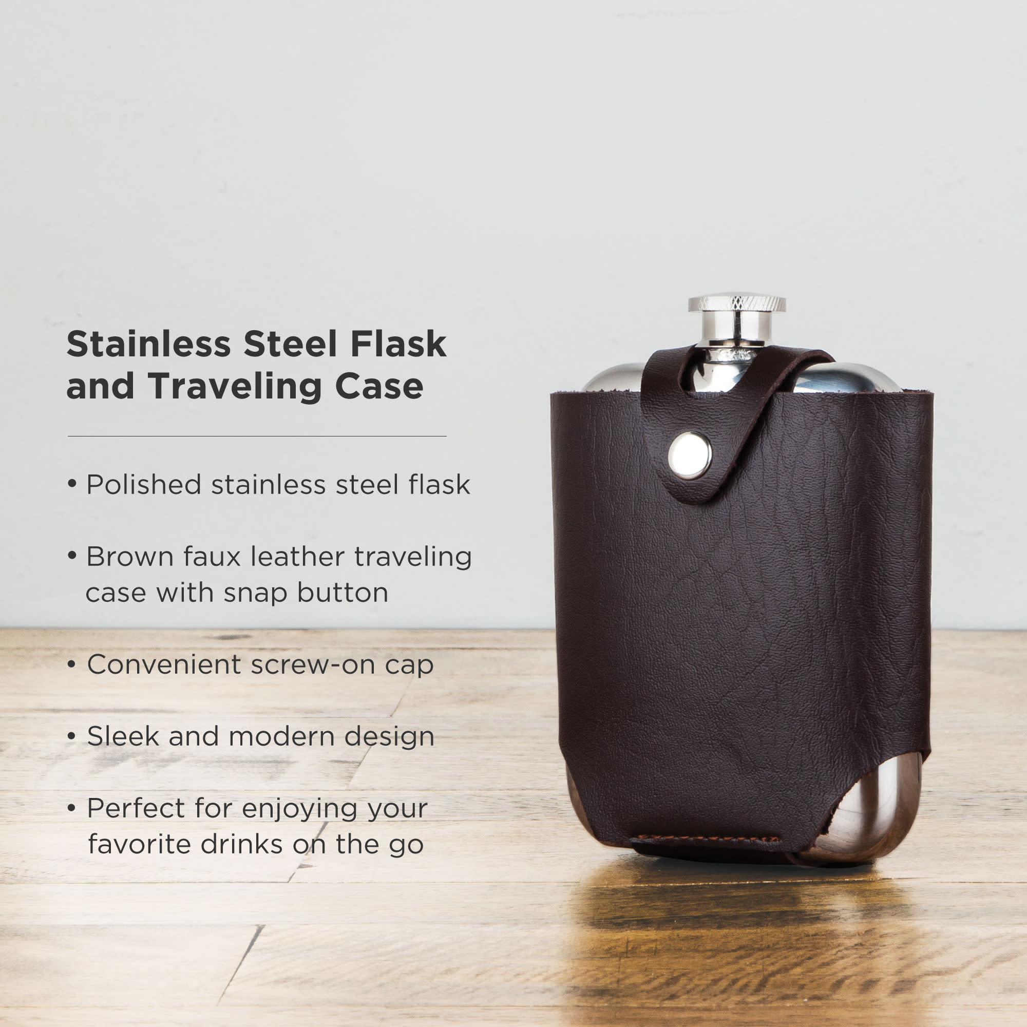 Premium Stainless Steel Insulated Flask with Leak-Proof Lid & Travel Case - Perfect for Hiking, Camping, and Outdoor Adventures