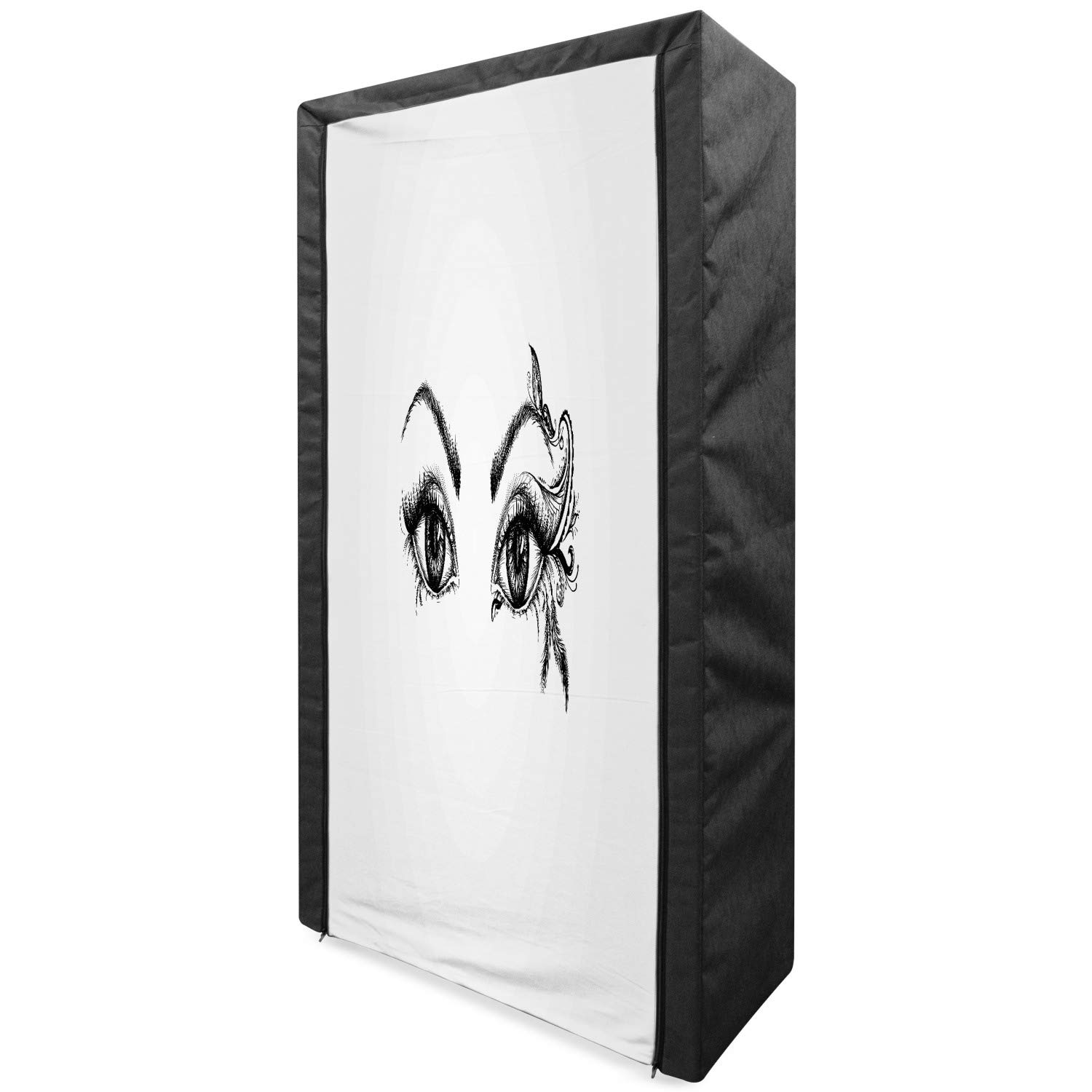 Ambesonne Portable Fabric Wardrobe with Shelves - 33.5
