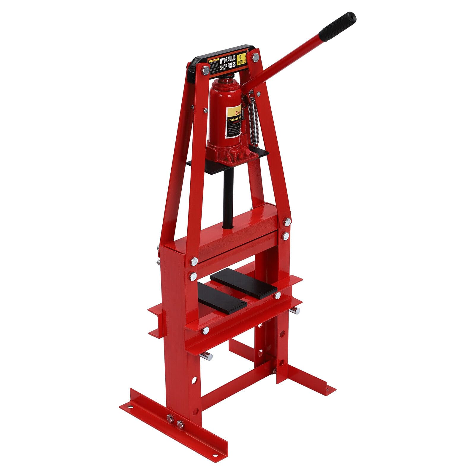 6 Ton Hydraulic Press - Heavy Duty Benchtop Shop Press with Pressure Gauge, H-Frame Adjustable Garage Floor Press for Auto Repair, Metalworking & Mechanical Workshops | Perfect for Bearing Removal, Straightening Metal & Auto Maintenance