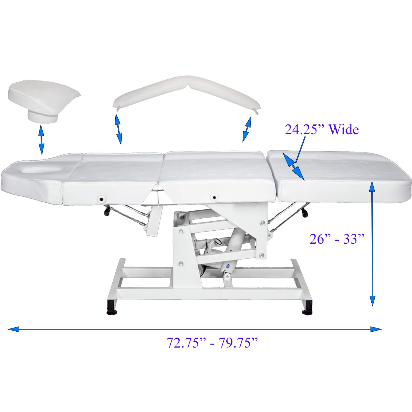 Electric Adjustable Tattoo & Facial Chair - Professional Esthetician Spa Bed with Lift Mechanism for Lash Extensions, Microblading & Massage Treatments | Perfect for Tattoo Studios, Beauty Salons & Med Spas