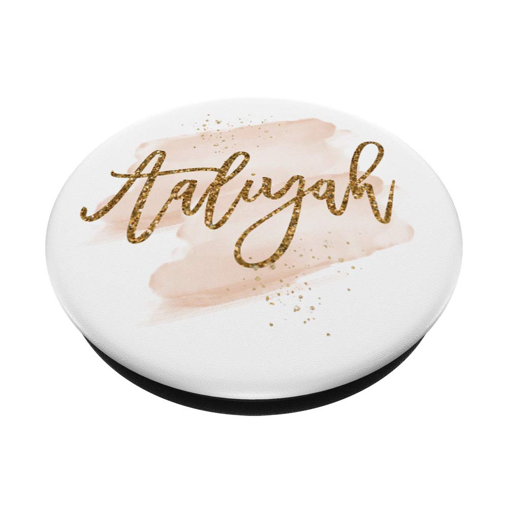 Personalized Girls Name Aaliyah Gift - Faux Gold Trendy Script PopSocket PopGrip | Swappable Phone & Tablet Grip for Everyday Use, School, and Travel
