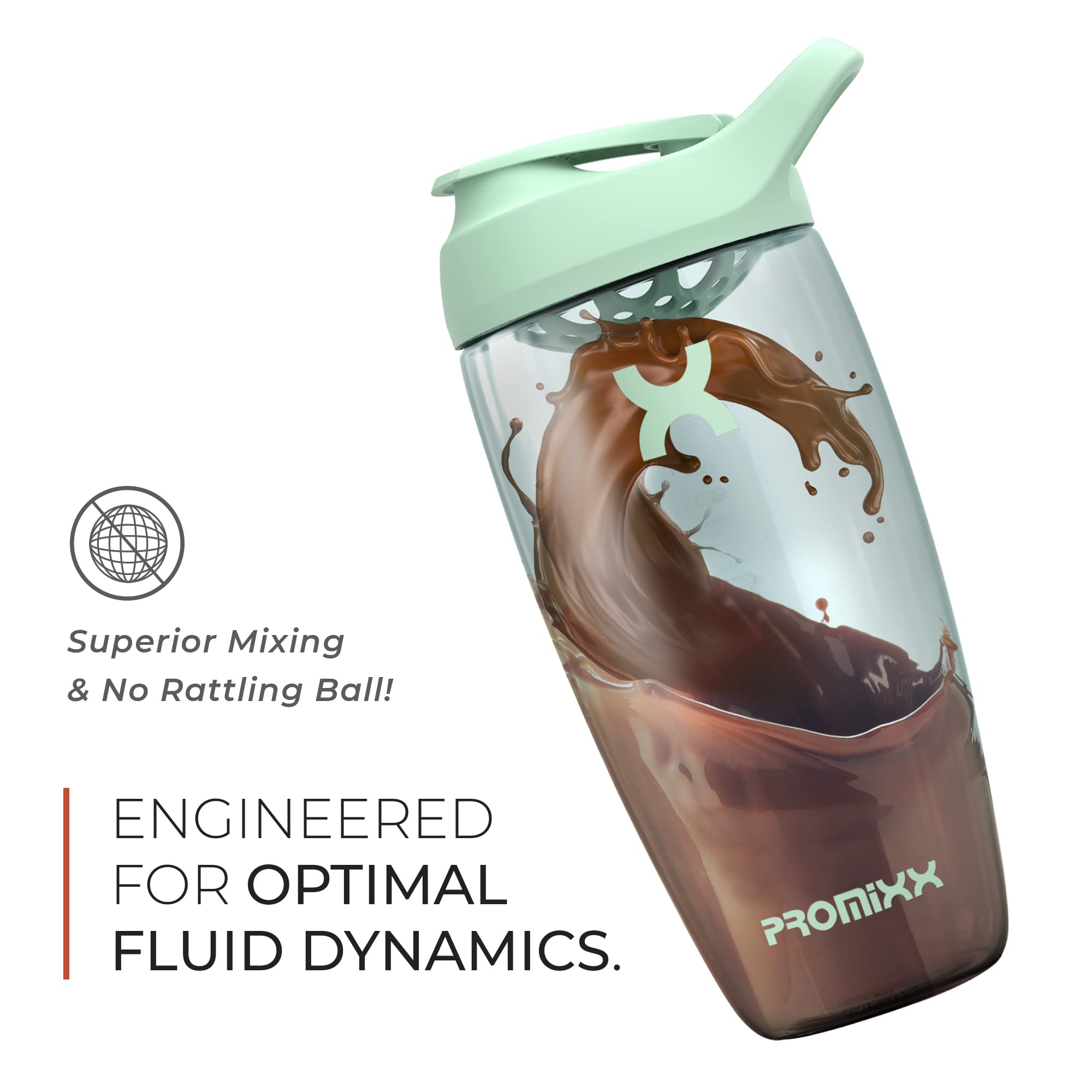 Promixx PURSUIT Protein Shaker Bottle - Premium BPA-Free Sports Water Bottle for Protein Powder, Pre-Workout & Supplements - Leakproof, Easy to Clean Shaker Cup - Perfect for Gym, Fitness & Post-Workout Recovery