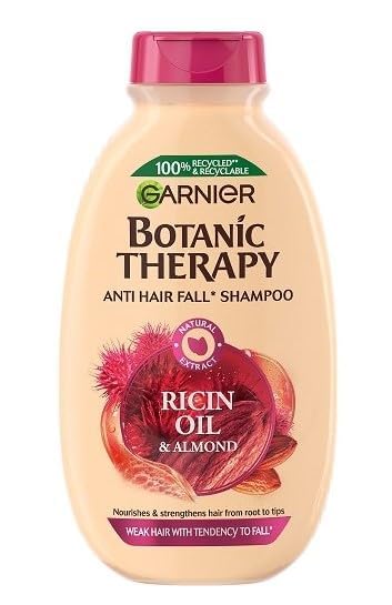 Garnier Botanic Therapy Castor Oil & Almond Shampoo 400ml - Nourishing Hair Care for Dry & Damaged Hair - Perfect for Daily Use & Salon-Quality Results at Home