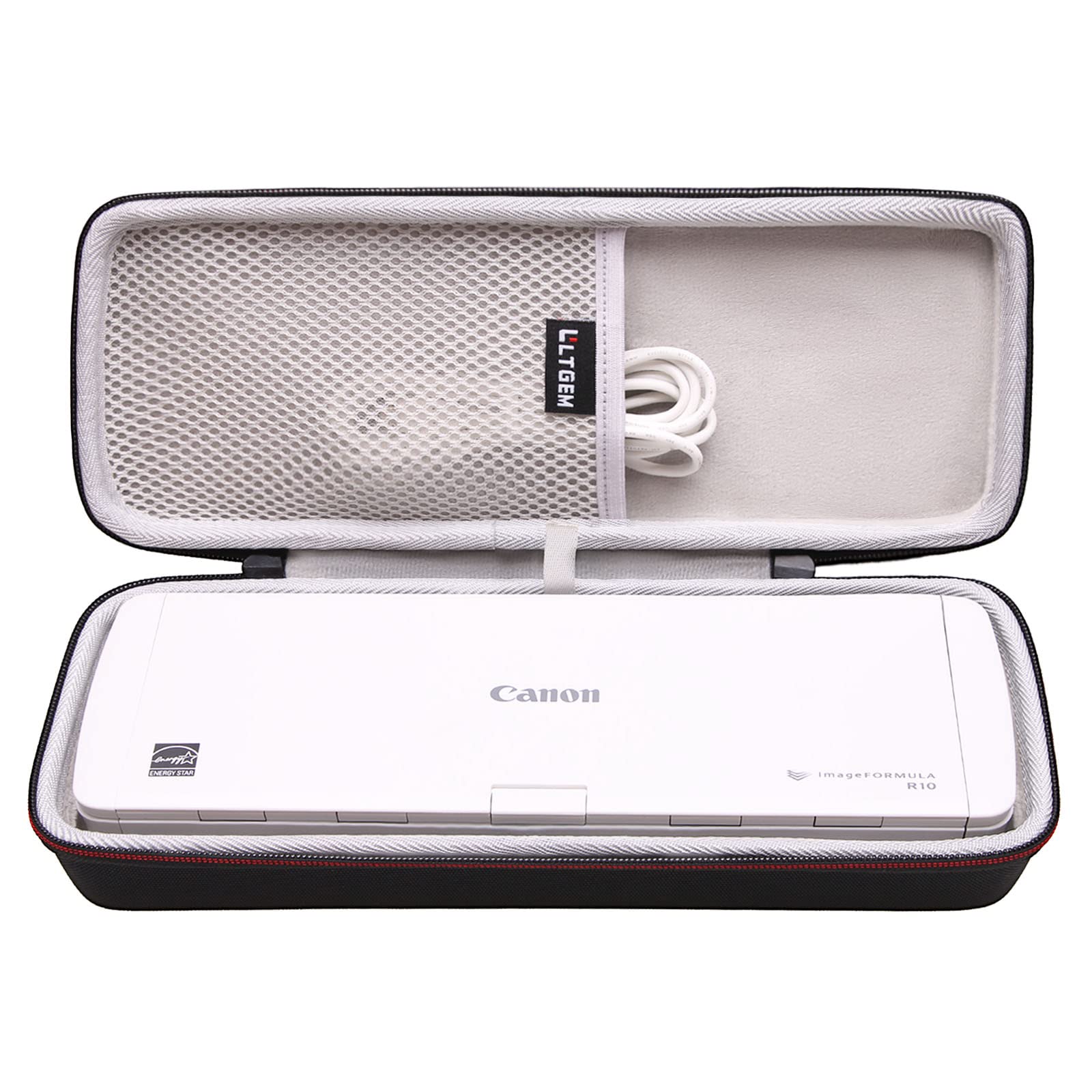 LTGEM EVA Hard Case for Canon imageFORMULA R10 Portable Document Scanner - Shockproof Protective Carrying Storage Bag for Office, Travel & Home Use