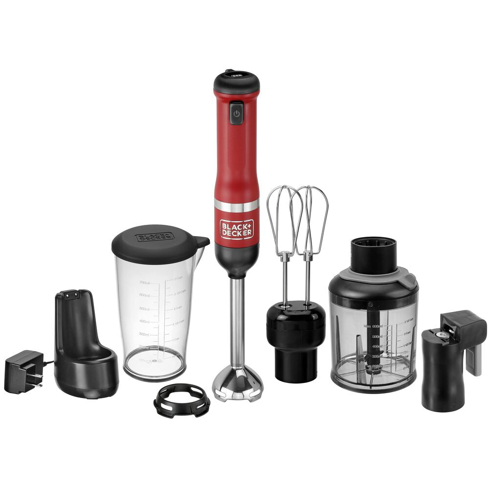 Kitchen Wand™ Cordless 4-in-1 Multi-Purpose Kitchen Tool (Red) - Perfect for Peeling, Slicing, Grating & More - Ideal for Home Cooking, Meal Prep & Small Kitchen Spaces