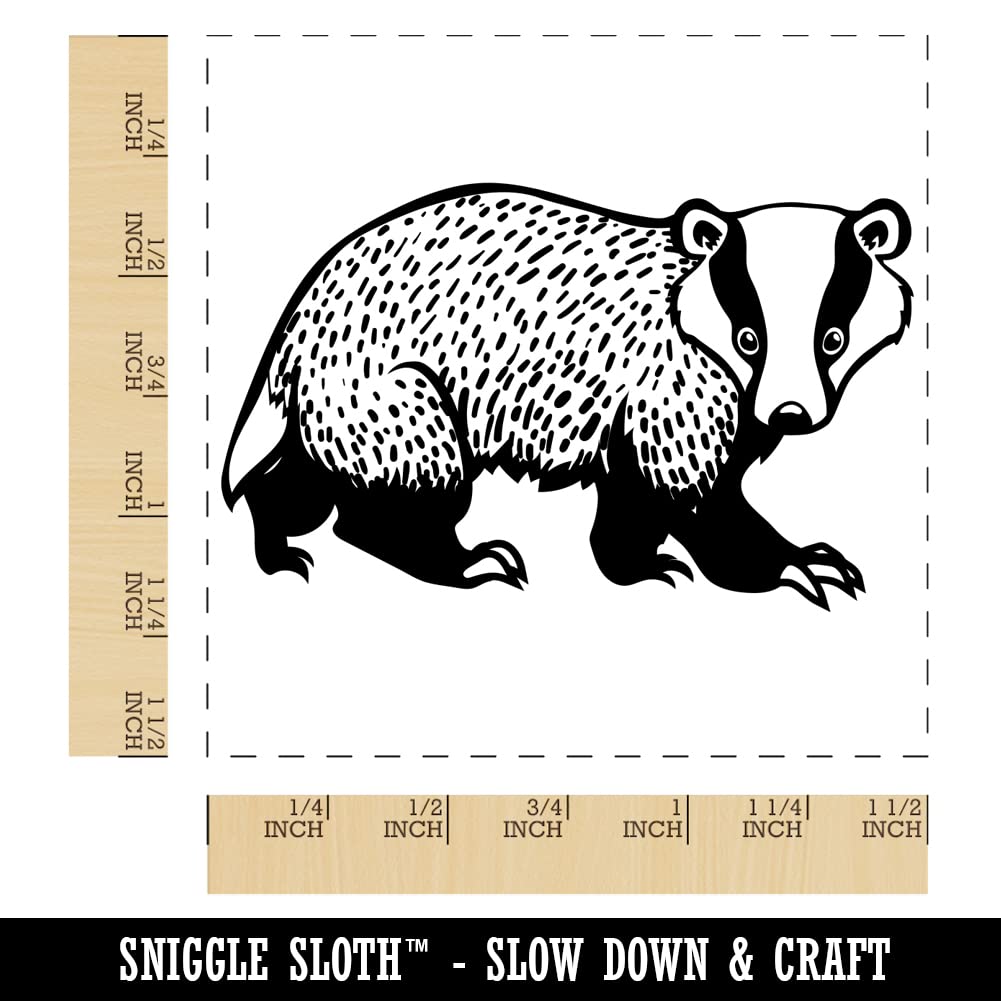 Curious Badger Self-Inking Rubber Stamp with Black Ink - 1.5 Inch Large Stamp for Crafting, Scrapbooking & Office Use