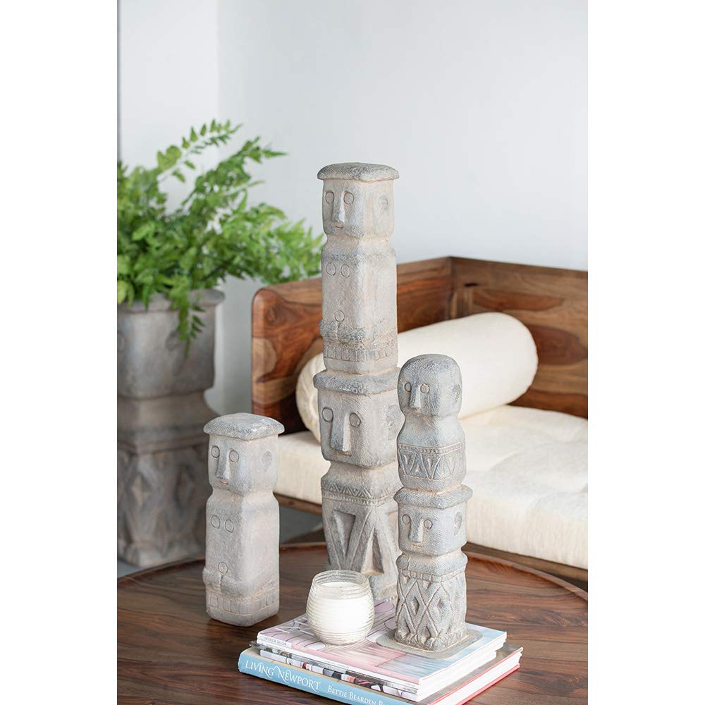 Stacked Totem Decor - Tribal Home Accent for Shelf & Mantel