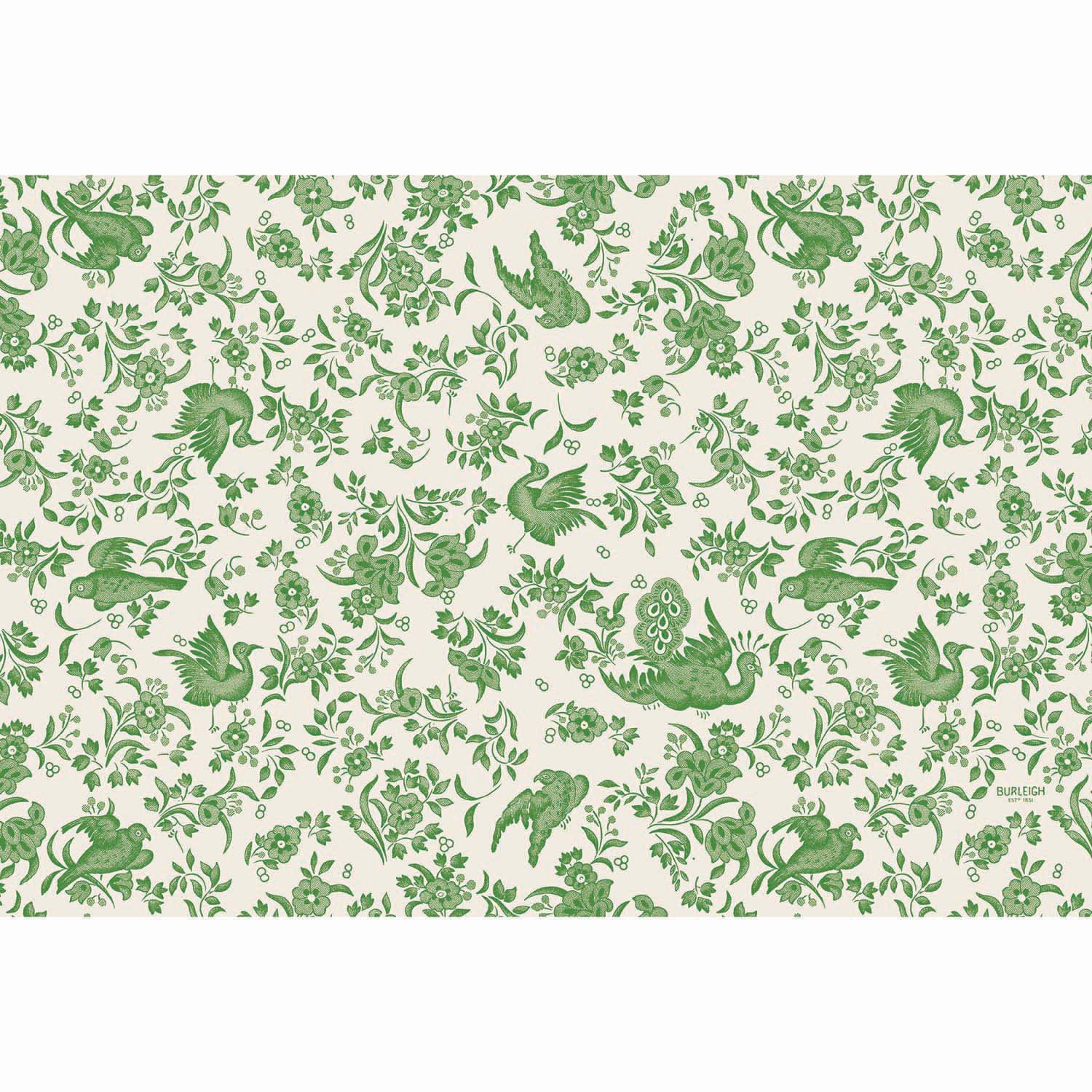 Elegant Green Peacock Placemats Set of 4 - Waterproof & Heat-Resistant Table Mats for Dining, Parties, and Home Decor