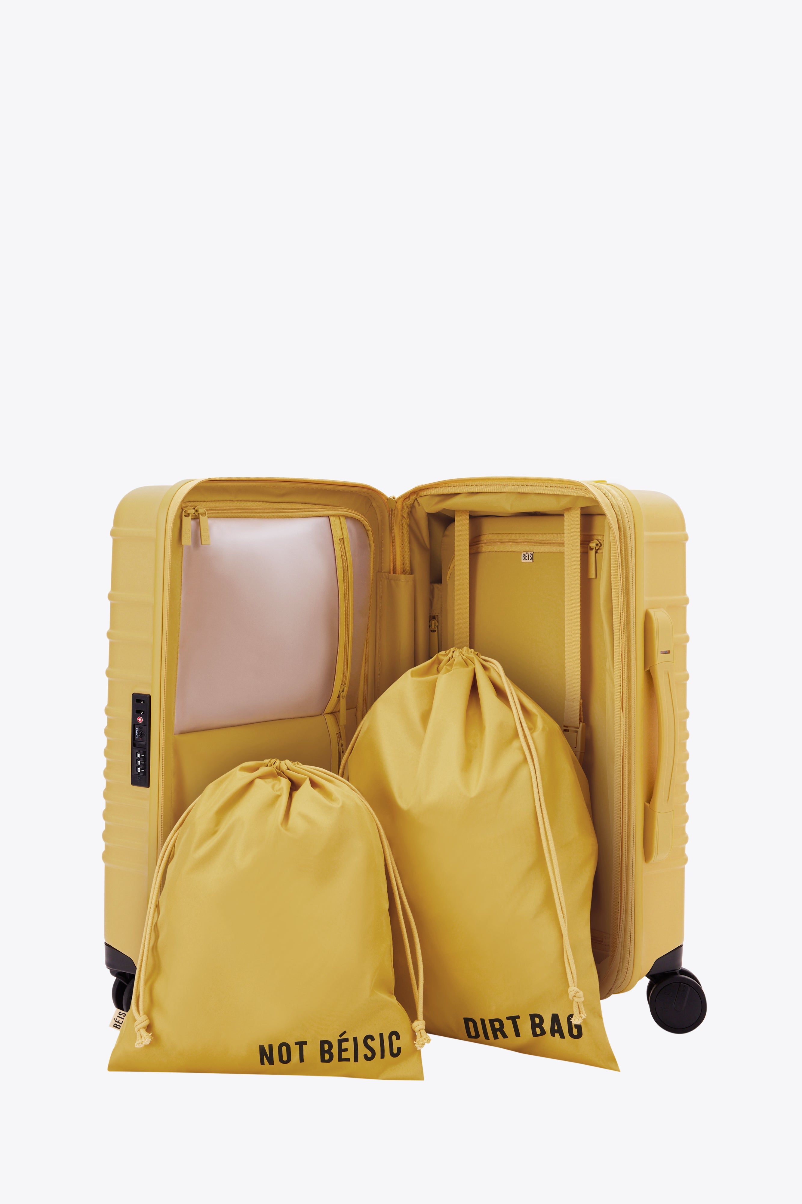 Honey-Colored Carry-On Luggage with Spinner Wheels - Perfect for Air Travel & Weekend Getaways