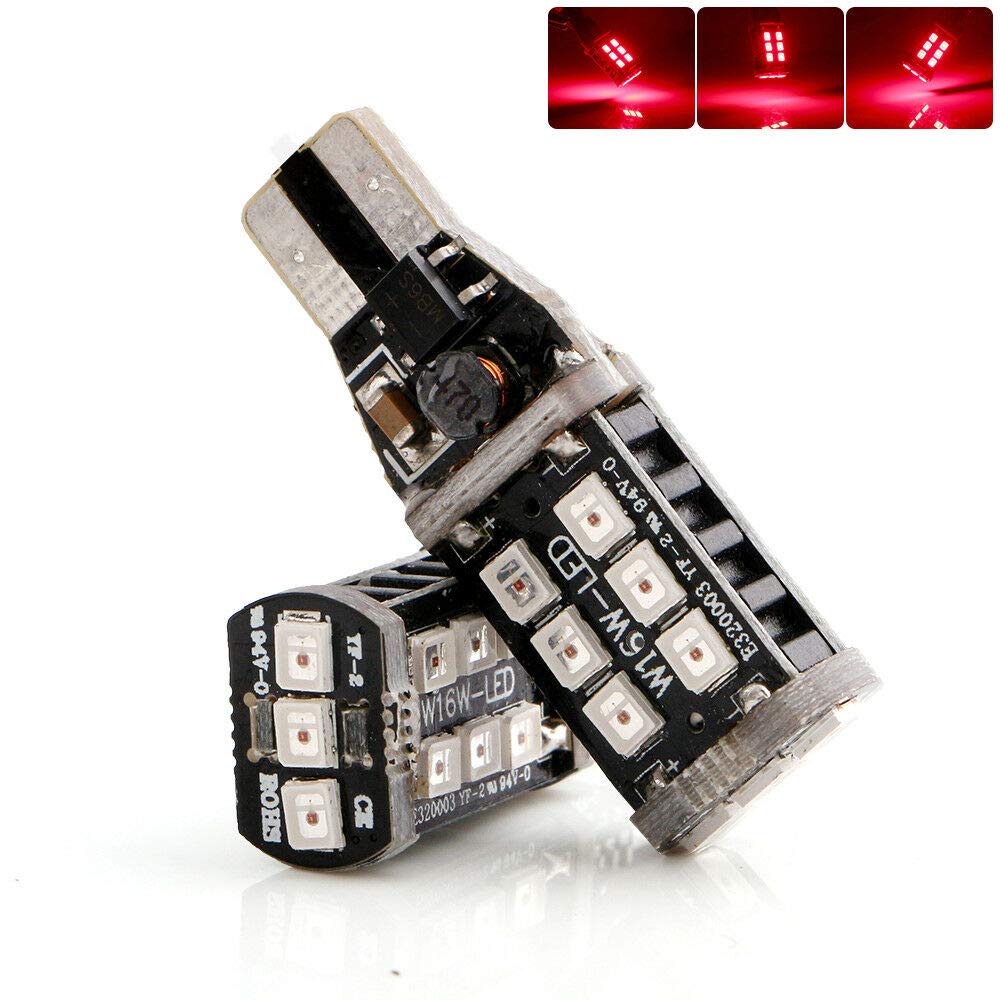 GlobeLED 2-Pack 912 921 LED Backup Light Bulbs - High Power 2835 15-SMD Chipsets, Error-Free T15 906 W16W for Reverse Lights - 6000K Cool White (Perfect for Trucks, SUVs & Cars Nighttime Reversing Safety)