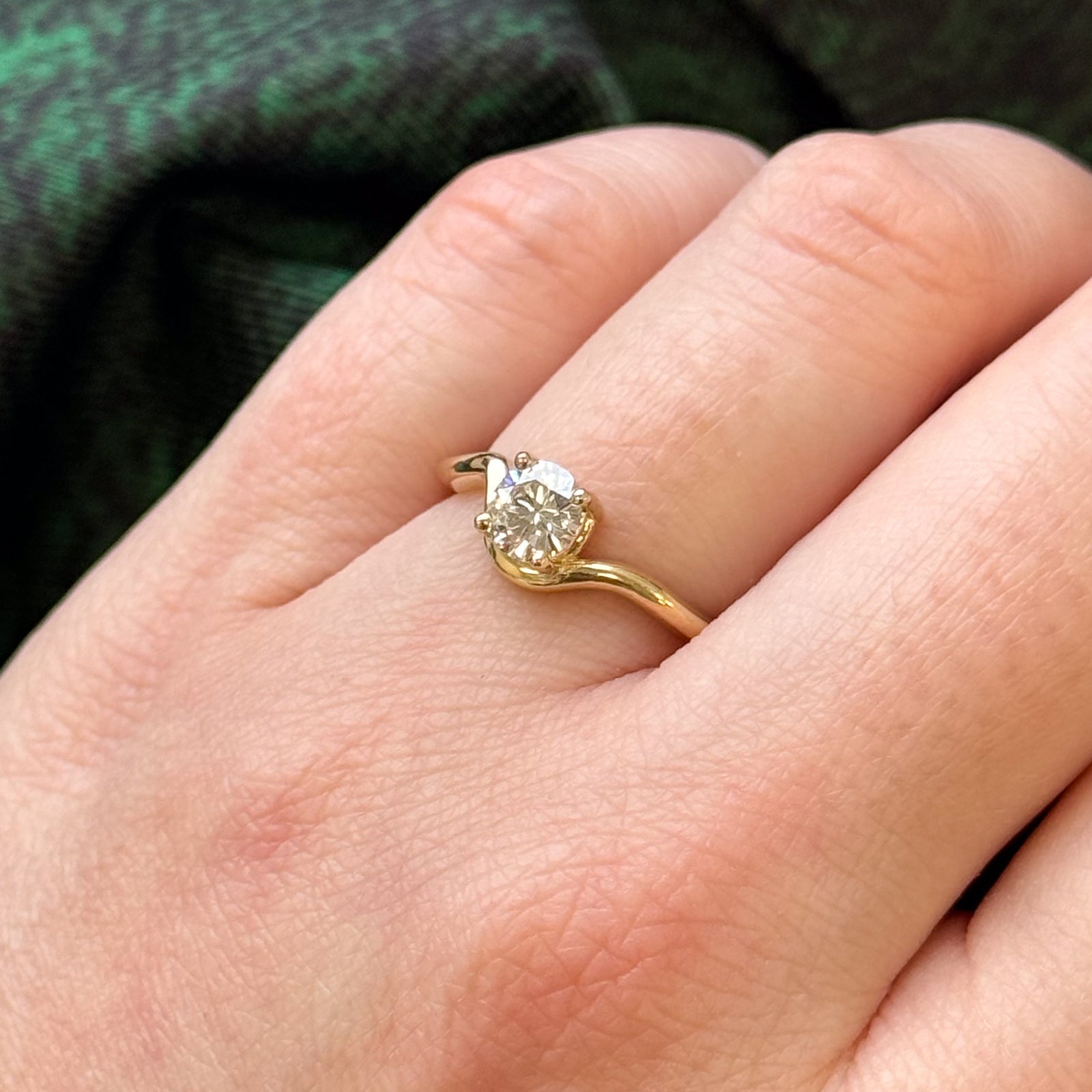 100 Ways GIA Certified Freeform Diamond Engagement Ring | 0.54 Carat | Size 6.75 | Unique Handcrafted Wedding Band | Perfect for Proposals, Anniversaries & Special Occasions