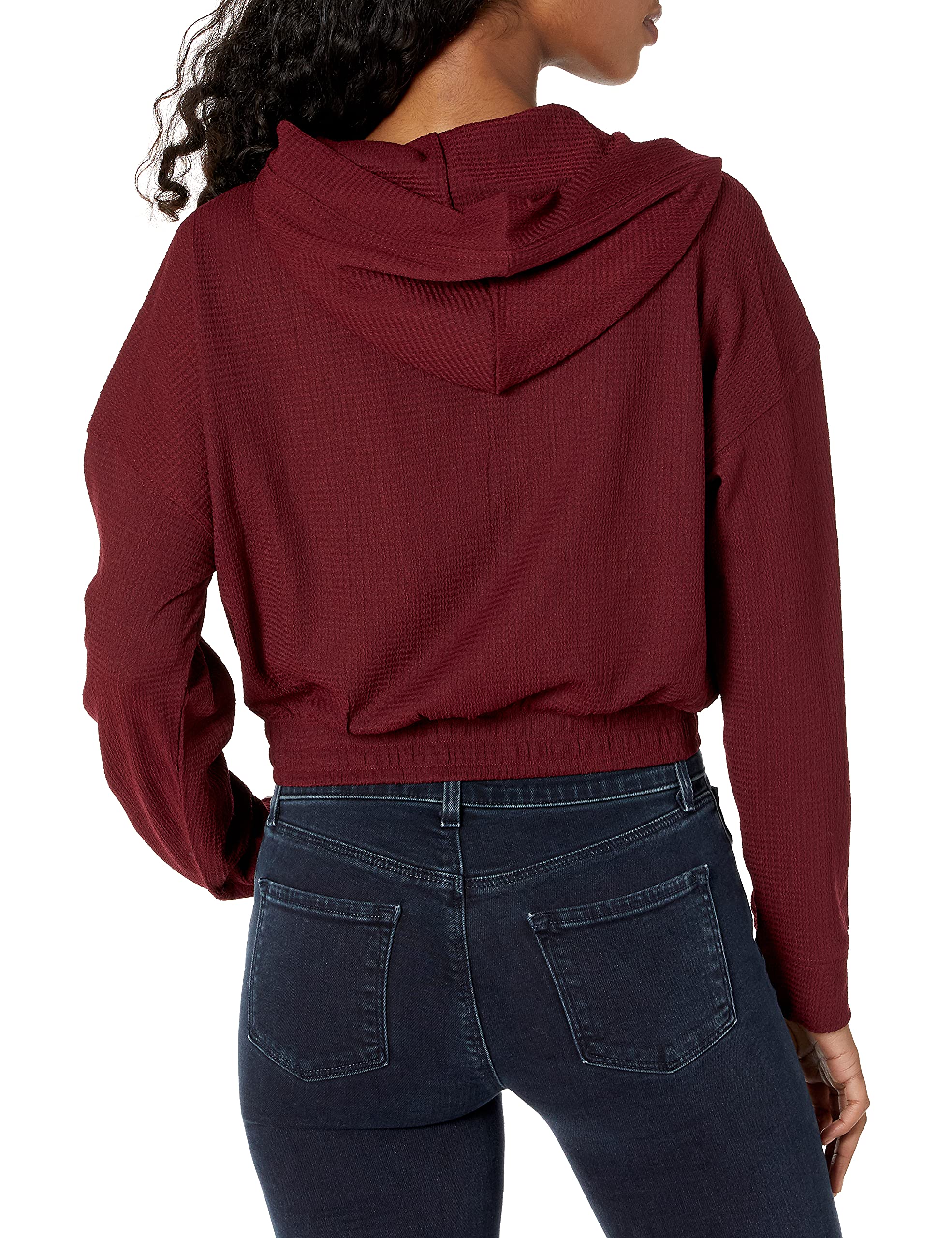 BCBGeneration Women's Full Zip Hooded Waffle Texture Sweatshirt | Casual Pullover for Fall & Winter | Perfect for Outdoor Activities, Lounging and Streetwear Fashion