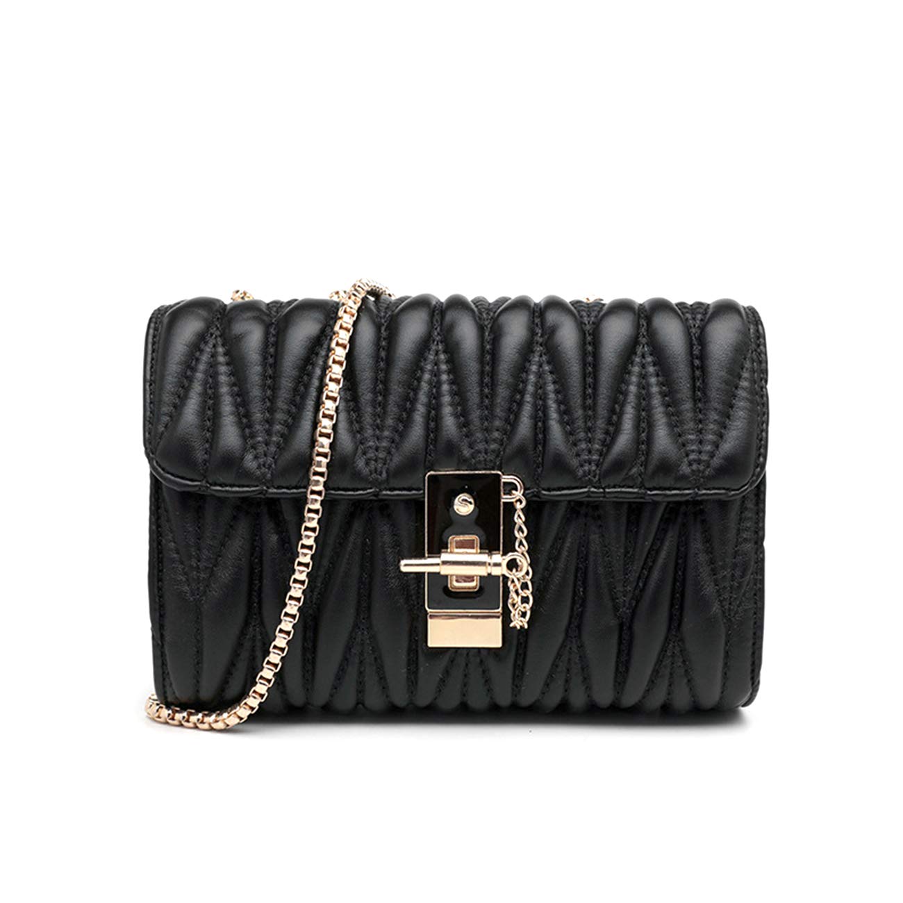 YXBQueen Women's Quilted Crossbody Purse - Faux Leather Shoulder Handbag for Daily Use, Work, Travel & Shopping