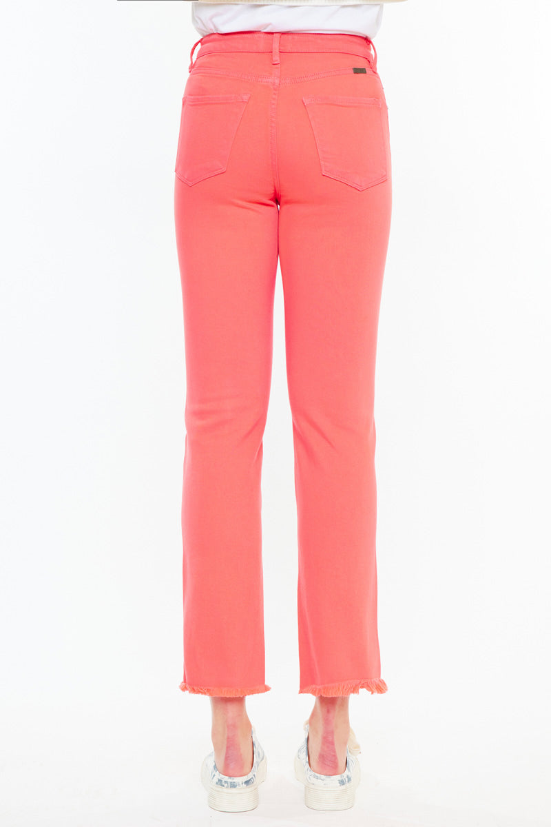 Tiana High Rise Slim Straight Jeans for Women - Stretchy Denim Pants, Comfortable & Flattering Fit - Perfect for Casual Wear, Office, and Night Out