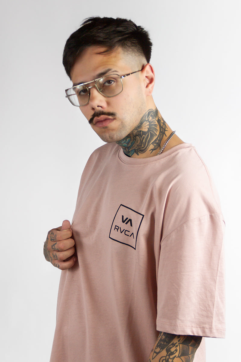 RVCA Men's MC VA All The Way T-Shirt - Soft Cotton Short Sleeve Tee for Casual Wear & Street Style (Rose) - Perfect for Everyday Outfits, Gym, and Weekend Adventures