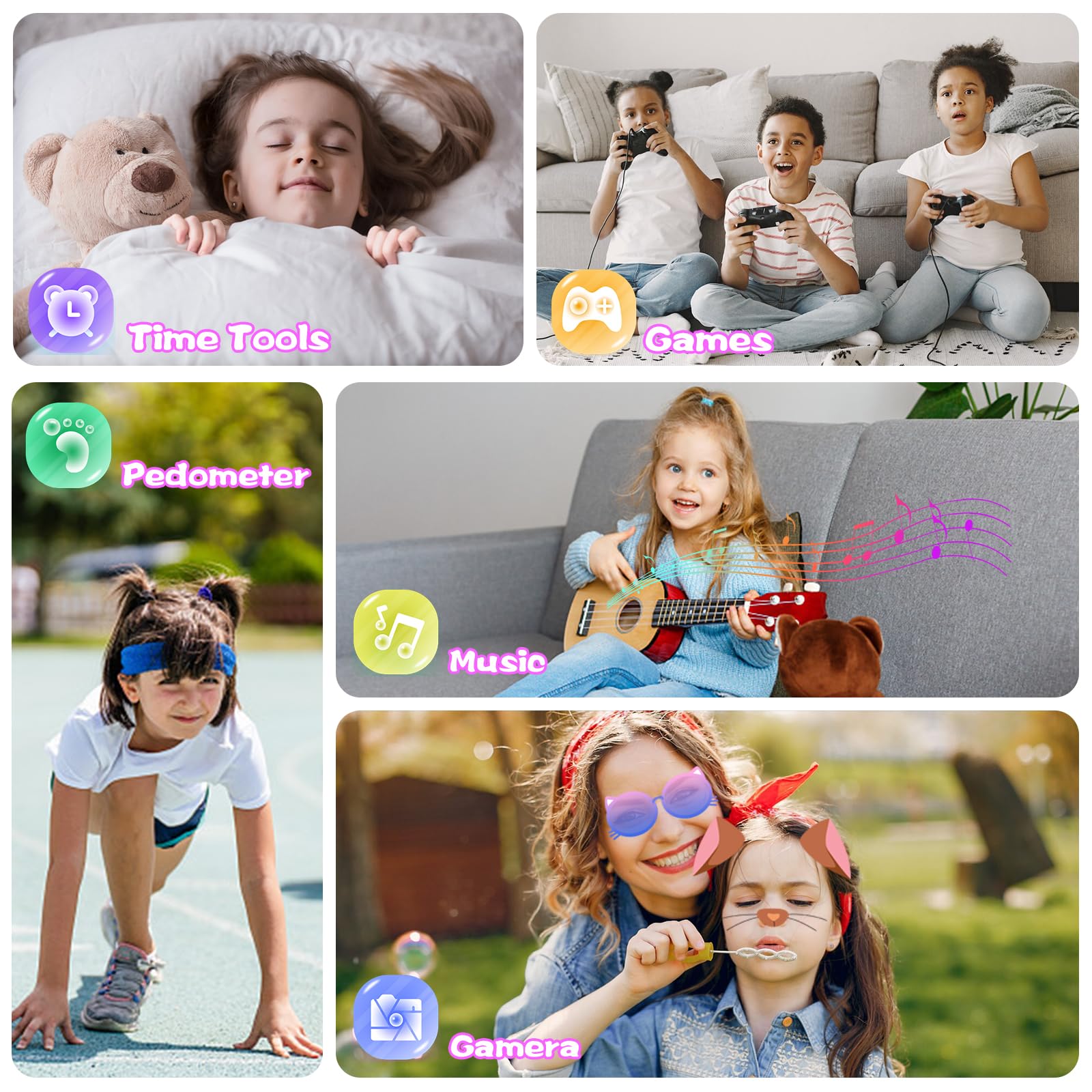 4G Kids Smart Watch with SIM Card - GPS Tracker, Camera, Music, Games & Learning Apps for Boys & Girls Ages 4-12 | Perfect for School, Outdoor Play & Parental Monitoring (Purple)