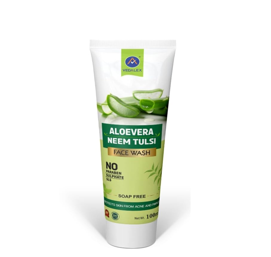 VEDALEX Neem & Tulsi Herbal Face Wash for Acne & Glowing Skin - Natural Cleanser for Daily Skincare Routine