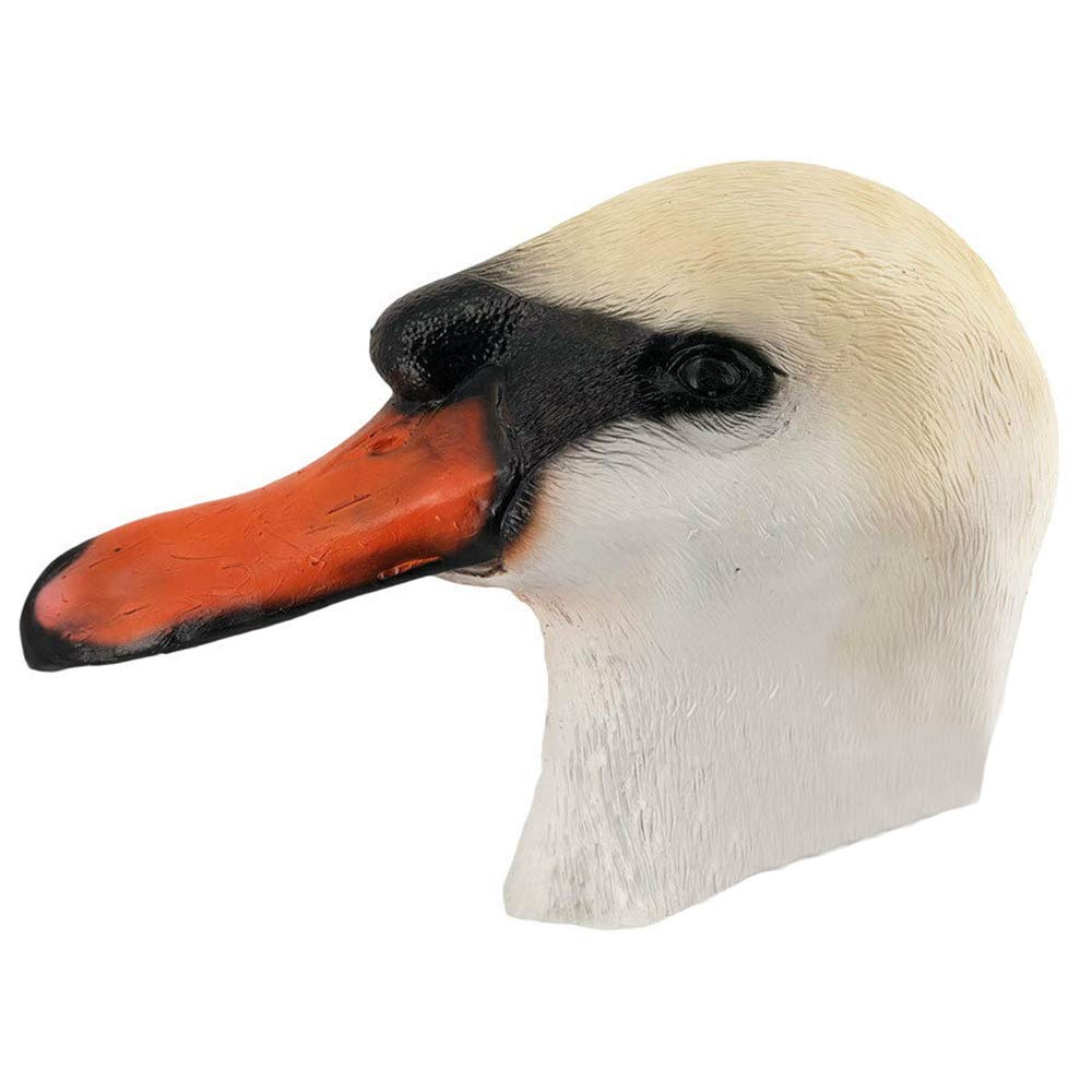 Realistic Swan Latex Mask - White Bird Cosplay for Carnival & Parties