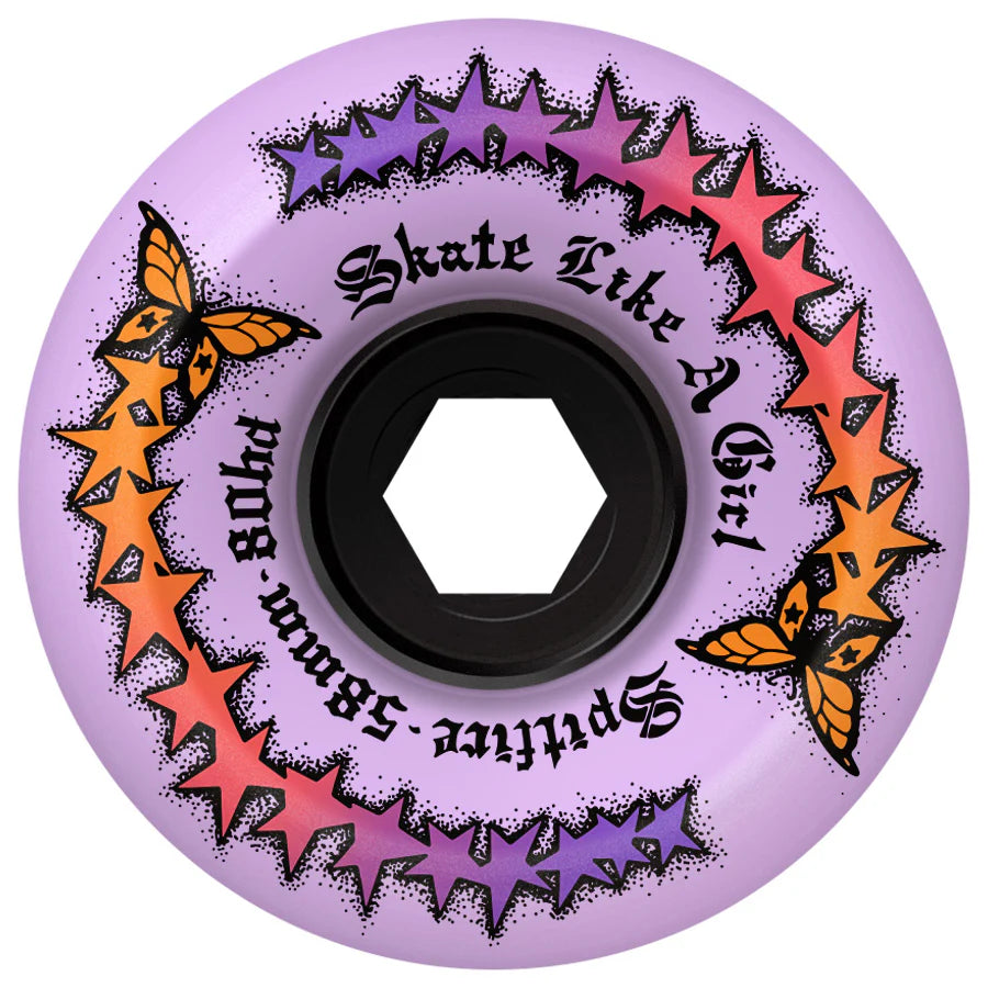 Spitfire Skate Girl Evolution 80 HD Cruiser Wheels - High Performance Skateboard Wheels for Girls, Smooth Ride for Cruising & Street Skating
