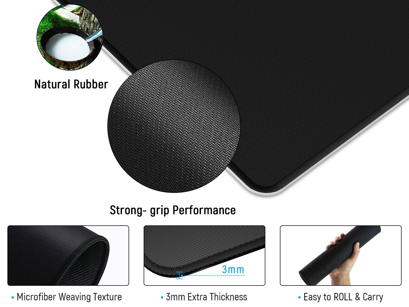 JIALONG XXL White Topographic Gaming Mouse Pad - Extra Large Mouse Mat for Keyboard & Mouse, Non-Slip Desk Pad for PC, Laptop, Office & Gaming Setup | Perfect for Esports, Work & Home Office Use