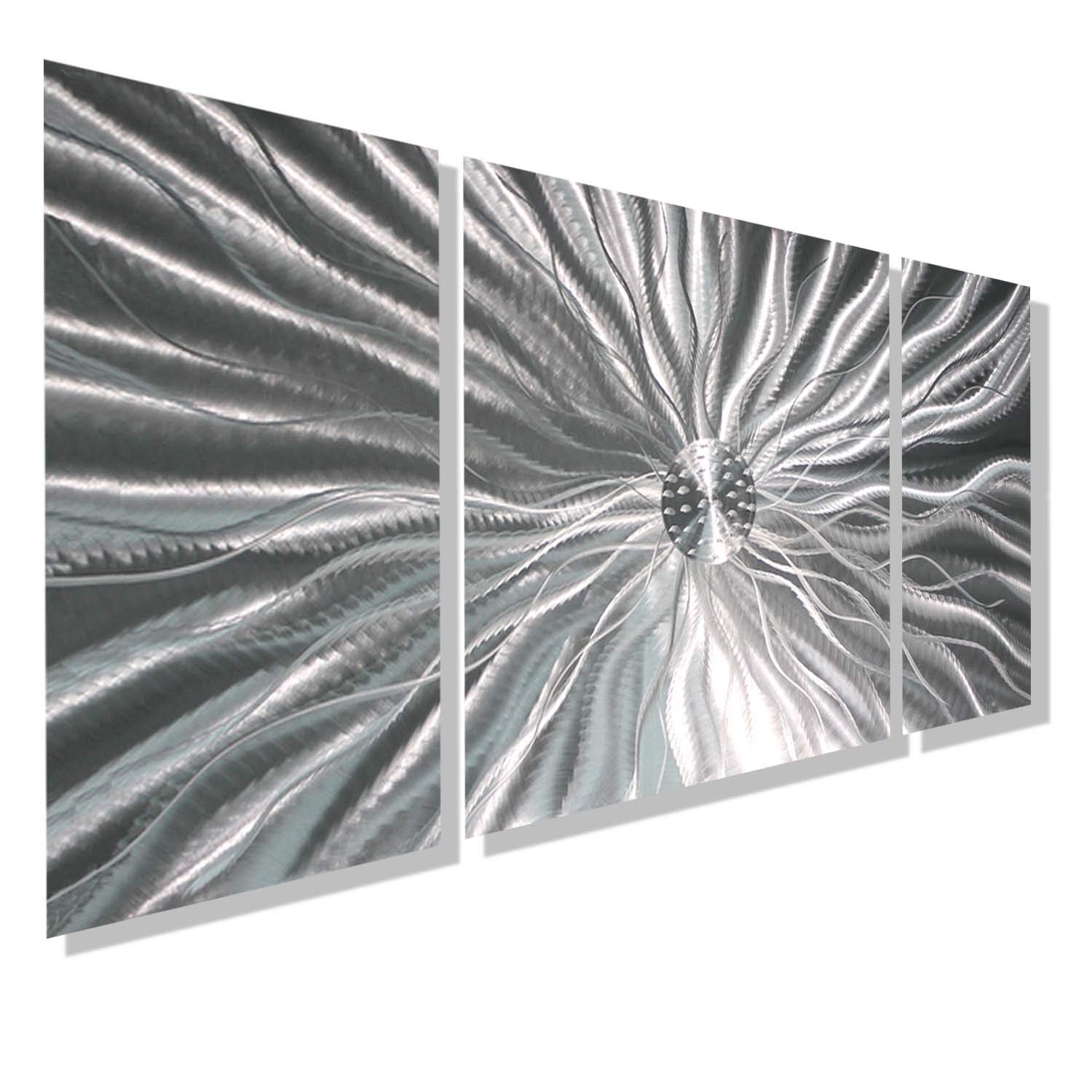 Statements2000 Silver Metal Wall Art Panel - Modern Outdoor & Indoor Wall Decor for Bedroom, Living Room - Invigorate III by Jon Allen | Perfect for Home, Office & Garden Decoration