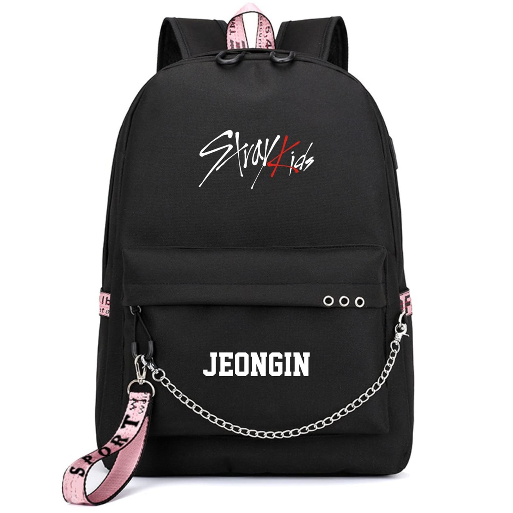 JUSTGOGO Stray Kids KPOP Backpack - Lightweight Laptop Daypack for School, Travel & Work - Durable Bookbag with Multiple Pockets - Perfect for Fans, Students & Commuters (Model F3)