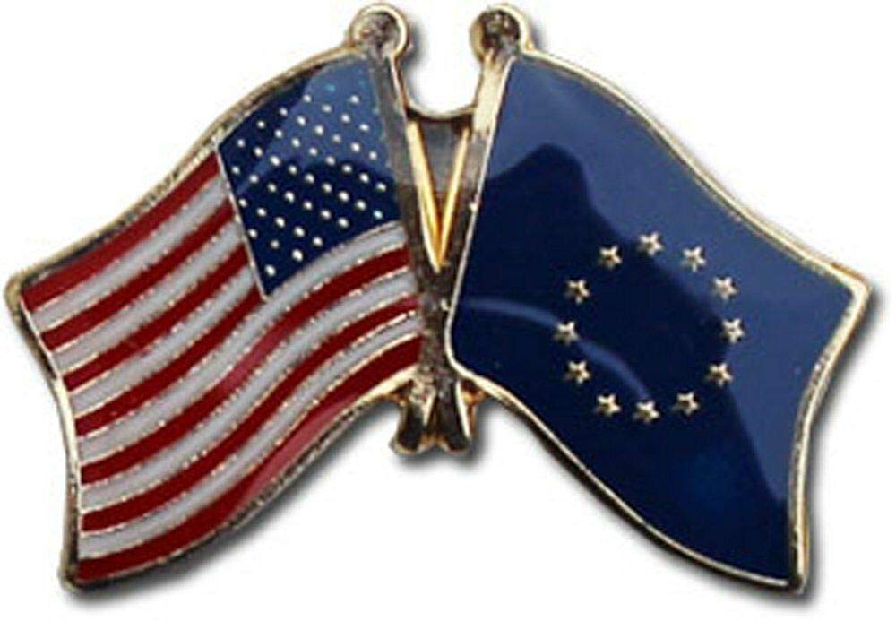 50 Pack USA EU Friendship Flag Lapel Pins for Bike Hats, Motorcycle Gear & Clothing Accessories - Perfect for Biker Jackets, Caps & Backpacks