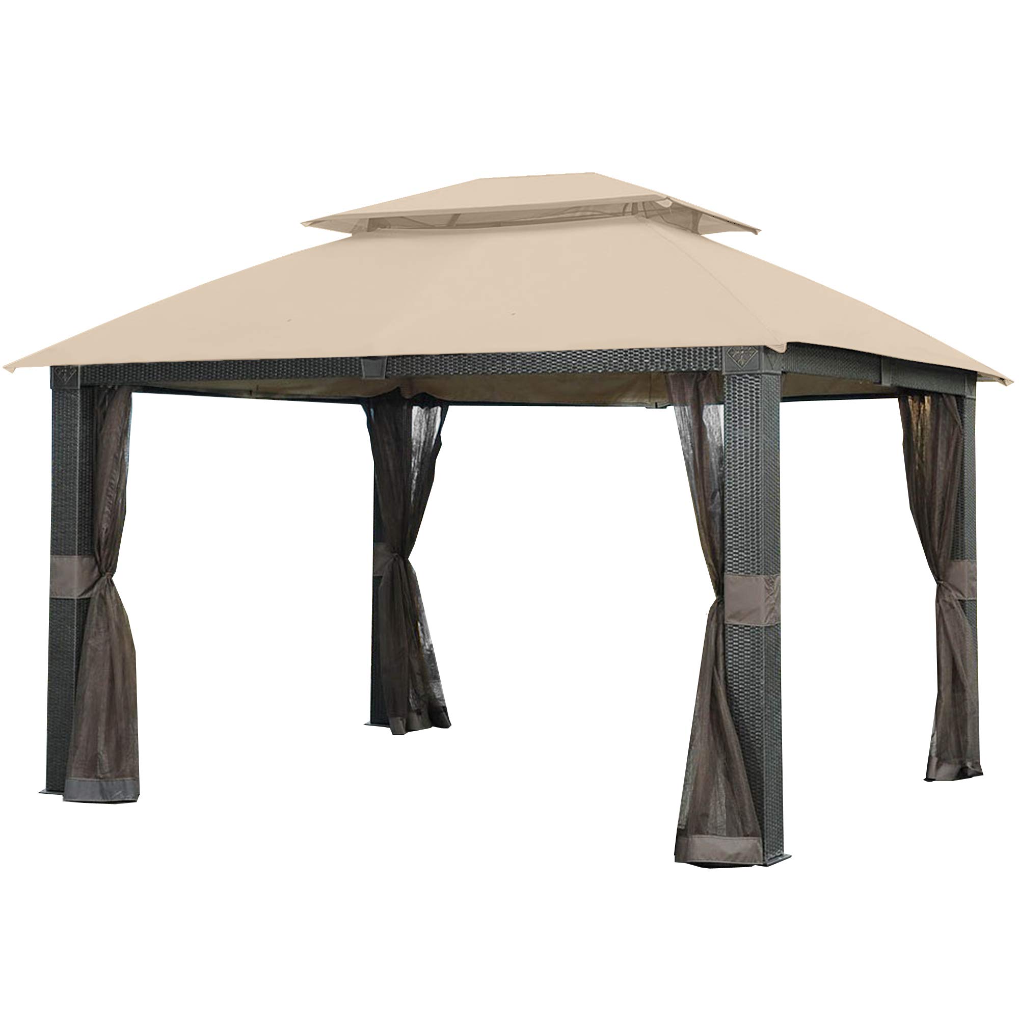 Revella Gazebo Replacement Canopy - Riplock 350 Beige Top Cover for Outdoor Patio, Garden & Backyard Shade | Durable Weather-Resistant Gazebo Canopy Replacement