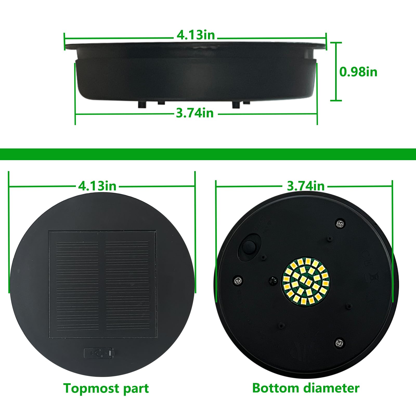TOOTOO STAR Replacement Solar Light Parts - Outdoor Floor Lamp Top Solar Panel for Garden, Patio, and Pathway Lighting | Durable & Weatherproof Solar Panel Accessory