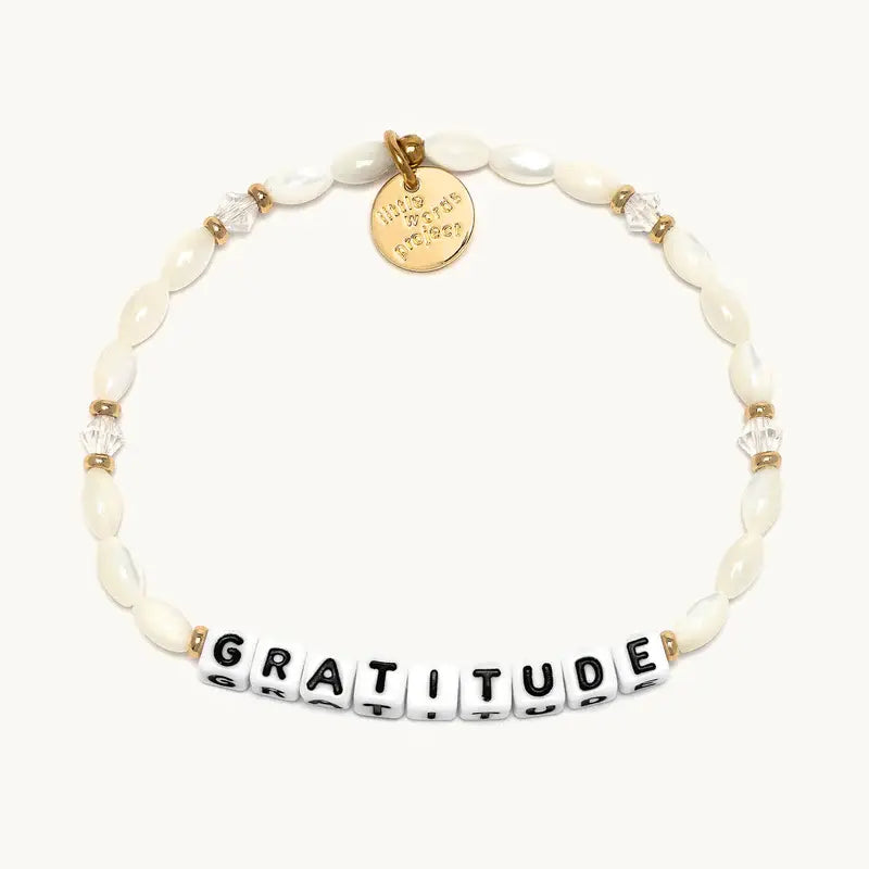 Gratitude Cotton Clouds Bracelet - Adjustable S/M Size - Boho Chic Beaded Bracelet for Women - Perfect for Yoga, Meditation & Everyday Wear