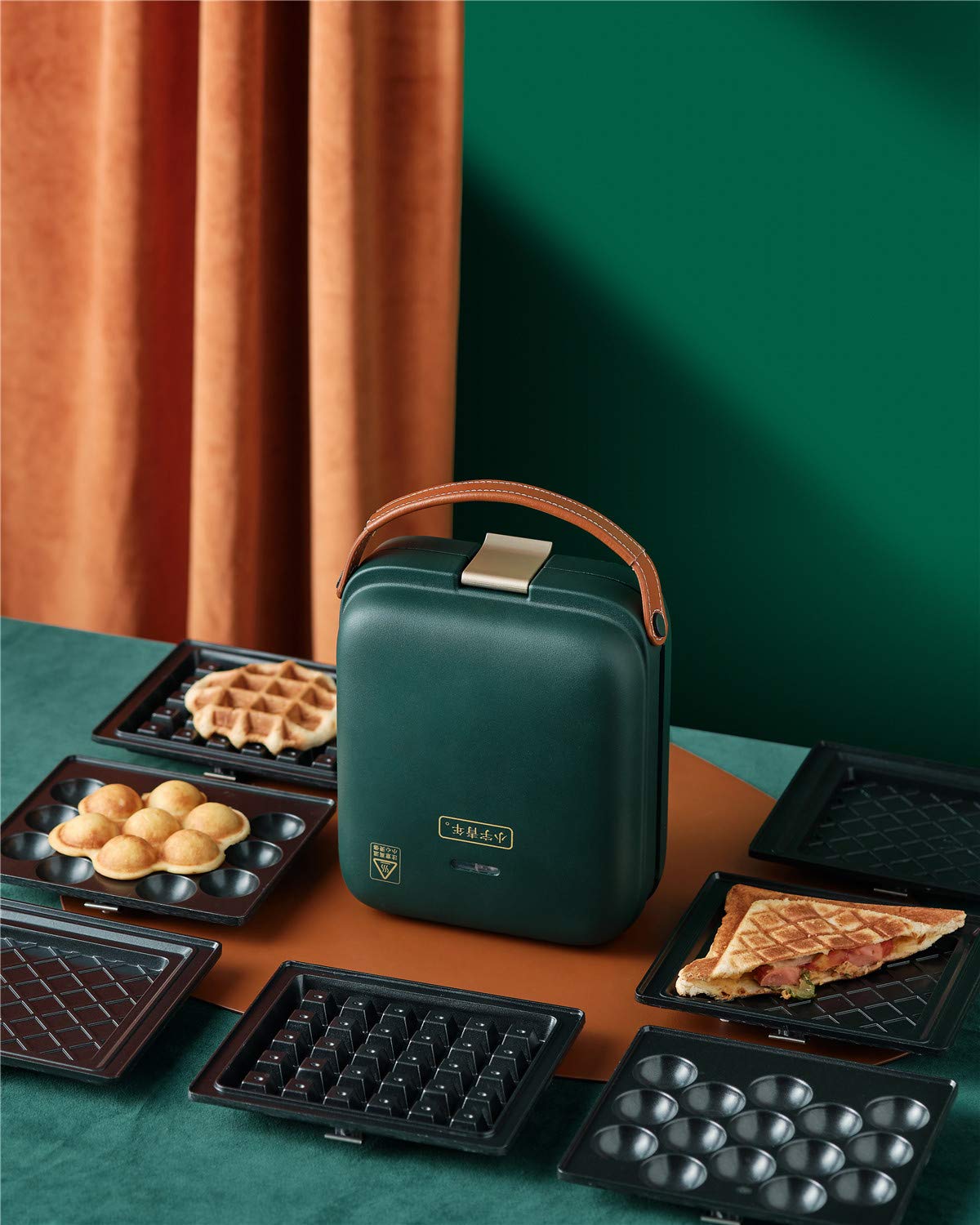 3-in-1 Sandwich Waffle Eggette Maker - Portable Electric Panini Press with Non-Stick Coated Detachable Plates & Double-Sided Heating - Perfect for Breakfast, Snacks & Quick Meals at Home, Office or Camping