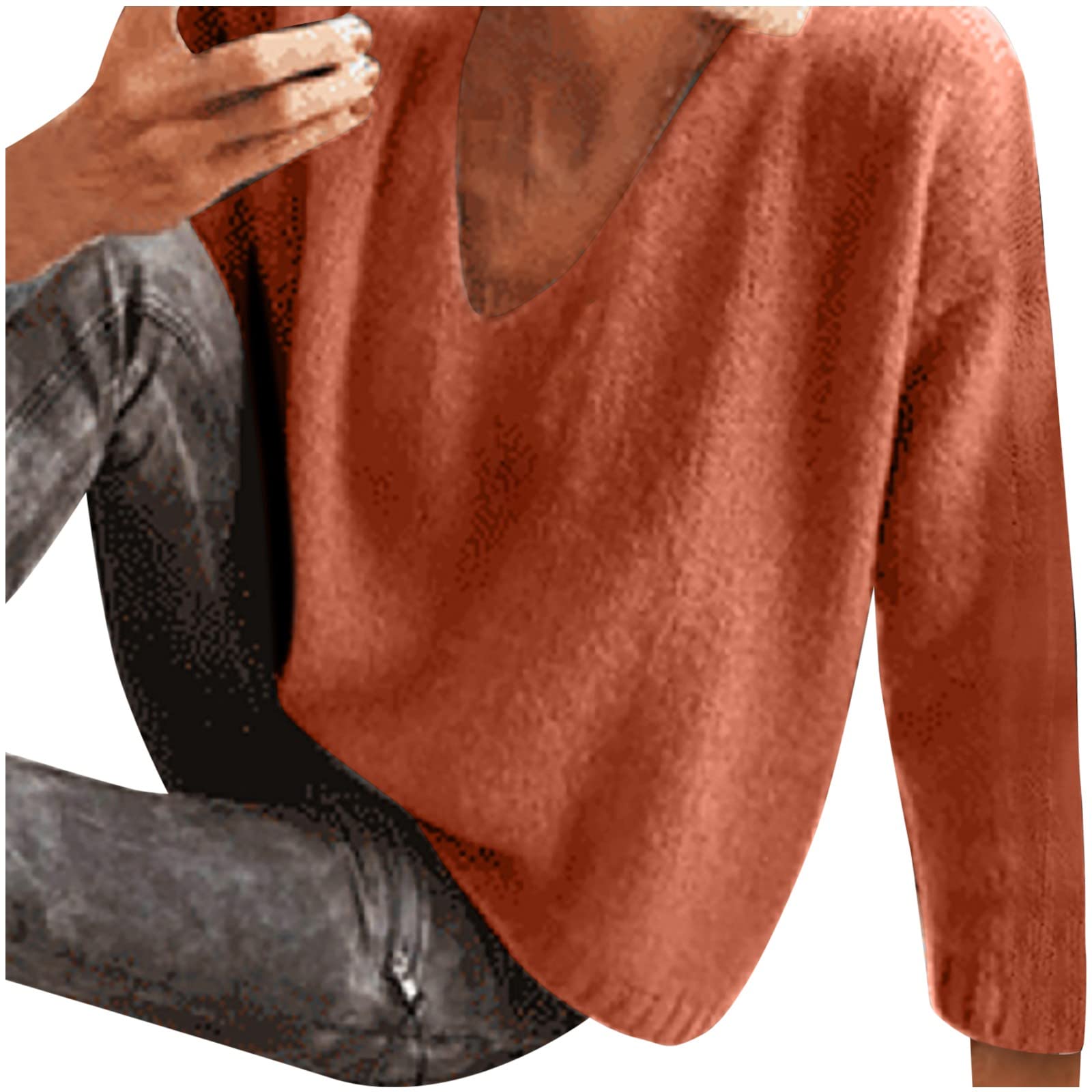 Women's Long V-Neck Sweater Coat - Solid Color Loose Pullover for Casual Wear | Perfect for Fall Layering, Office Outfits & Weekend Errands