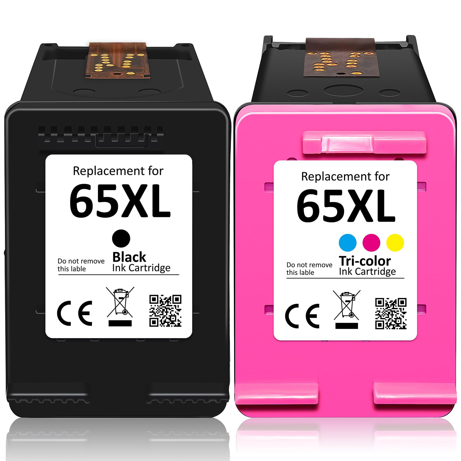 HP 65XL Black & Color Ink Cartridge Combo Pack (2 Pack) - High Yield Replacement for Deskjet 3755, 3752, 2652, 2600, 2622, 5070, 2655, 5000, 2640, 3700 & Envy 5055 Printers - Perfect for Home Office Printing, School Projects & Small Business Documents