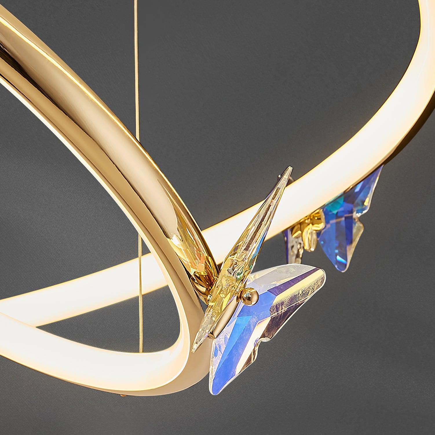 Elegant Blue Butterfly Chandelier - Crystal Ceiling Light Fixture for Dining Room, Bedroom & Living Room Decor | Perfect for Home, Wedding & Event Decoration