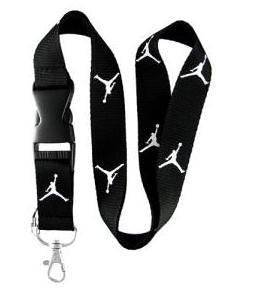 Official Jordan Brand Lanyard - Black with White Jumpman Logo - Perfect for Keys, ID Badges & Event Passes