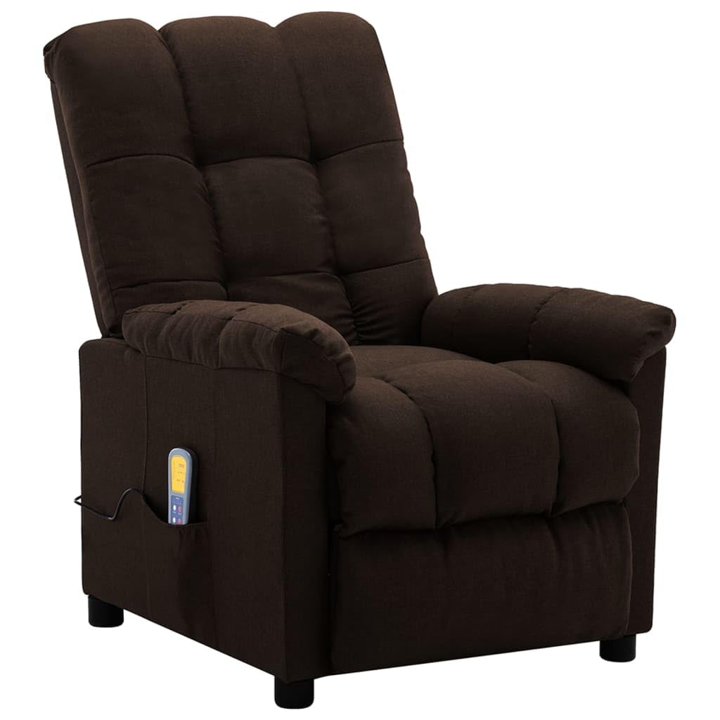 Electric Massage Recliner Chair for Elderly - Adjustable Home Theater Reclining Sofa with Dark Brown Fabric | Perfect for Living Room, Home Cinema & Relaxation