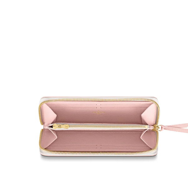 LV Clemence Wallet in Damier Azur Canvas with Rose Ballerine Interior - Perfect for Everyday Use & Travel Accessories