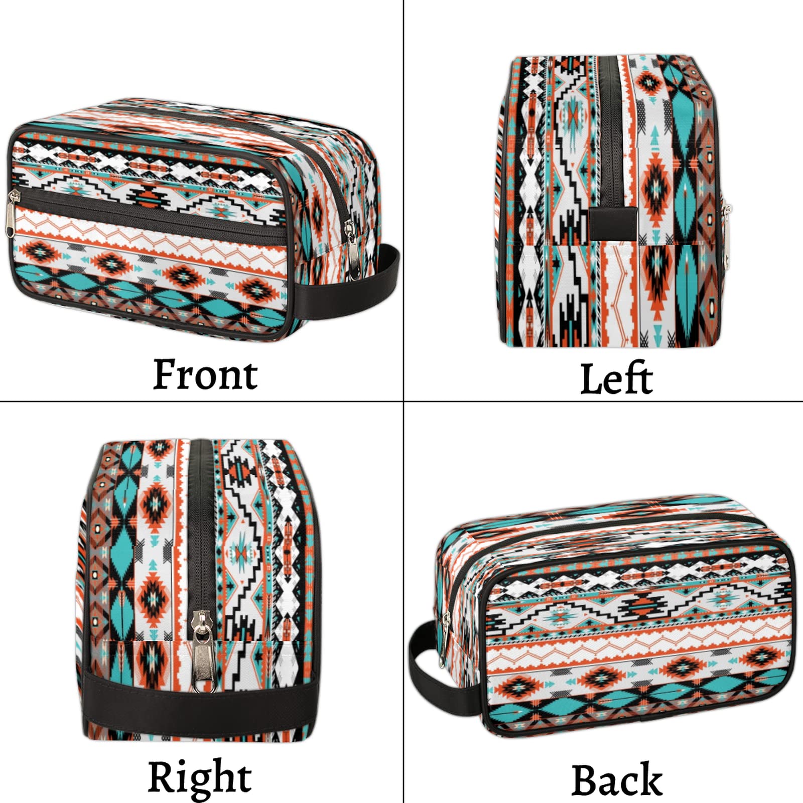 Pardick Aztec Geometric Travel Toiletry Bag for Women & Men - Waterproof Cosmetic Makeup Organizer, Large Capacity Dopp Kit for Toiletries & Shaving Accessories - Perfect for Travel, Gym, Camping & Daily Use
