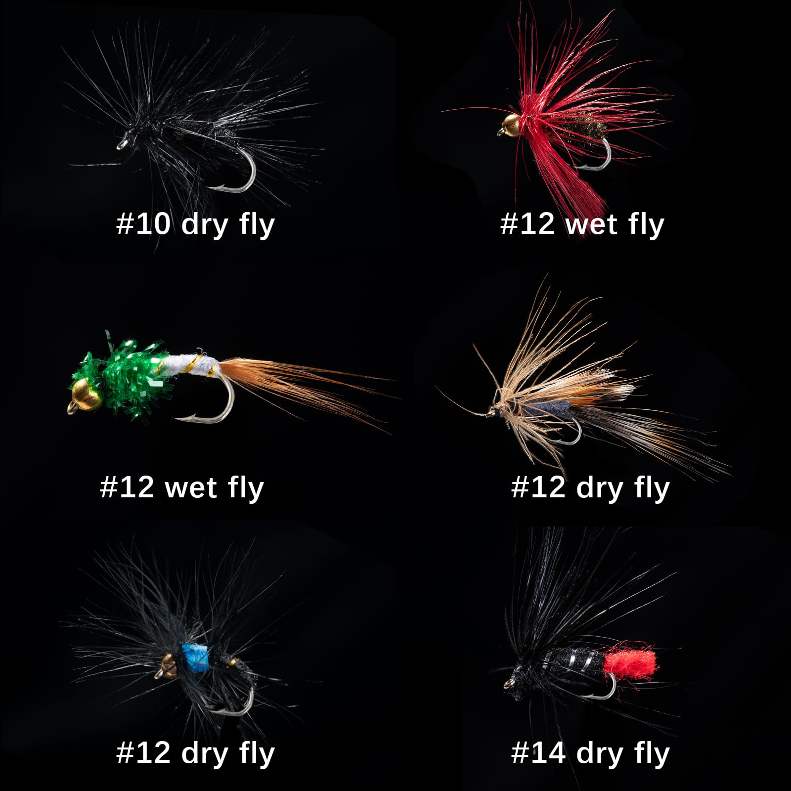 Goture 30pcs Fly Fishing Flies Kit - Dry Flies, Wet Flies, Streamers & Nymphs for Trout, Bass, Steelhead & Salmon - Perfect Fly Fishing Lures & Gifts for Anglers - Ideal for Freshwater Fishing, River & Lake Adventures