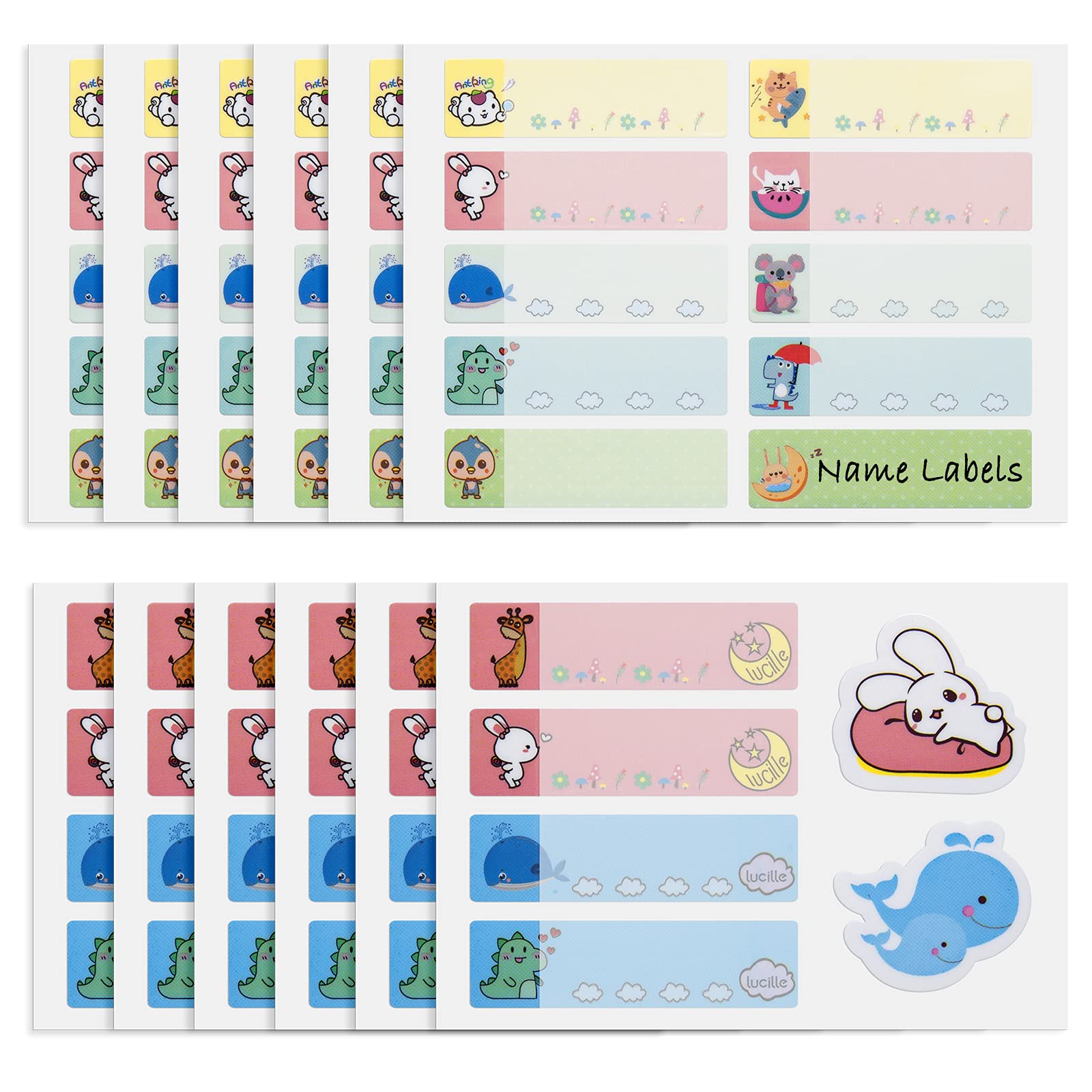 Coowayze 84 PCS Waterproof Daycare Labels for Baby Bottles & Kids School Supplies - Self-Laminating, Dishwasher & Freezer Safe Name Stickers - Colorful Write-On Labels for Toddlers, Food Containers & School Items | Perfect for Daycare, Preschool & Organized Parenting