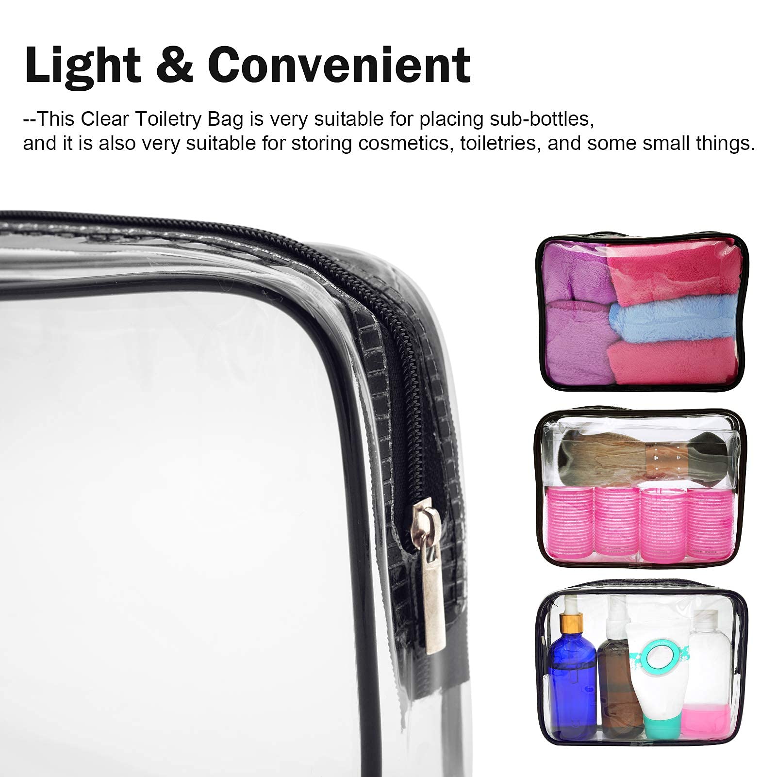 Travel Size Silicone & PP Cream Jars Set - Leakproof Empty Lotion Containers with Clear Toiletry Bag for Cosmetics, Makeup & Toiletries | Perfect for Airplane Carry-on, Vacation Essentials & TSA Compliance