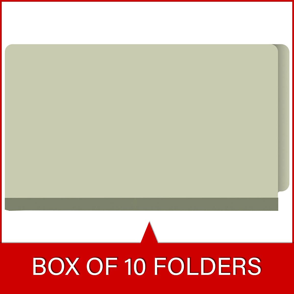 25-Point Pressboard Classification Folders - Full Cut End Tab, Legal Size, 1 Divider, Light Green (Box of 10) - Perfect for Office Organization, Document Filing & Legal Paperwork