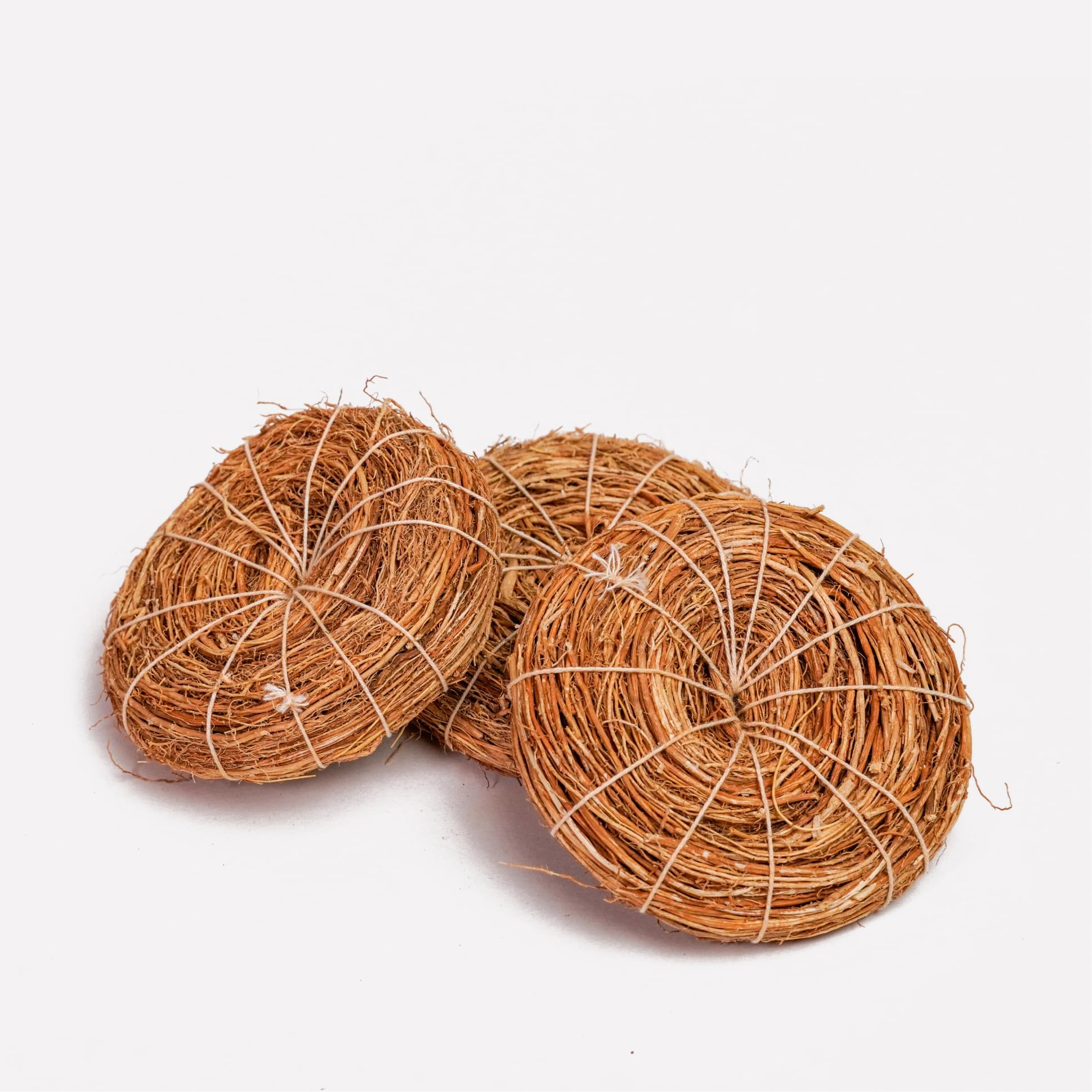 Ecotyl Vetiver Scrubber - Natural Body Loofah Exfoliator for Soft Skin | Set of 3 | Perfect for Shower, Bath & Spa Day Self Care Routine