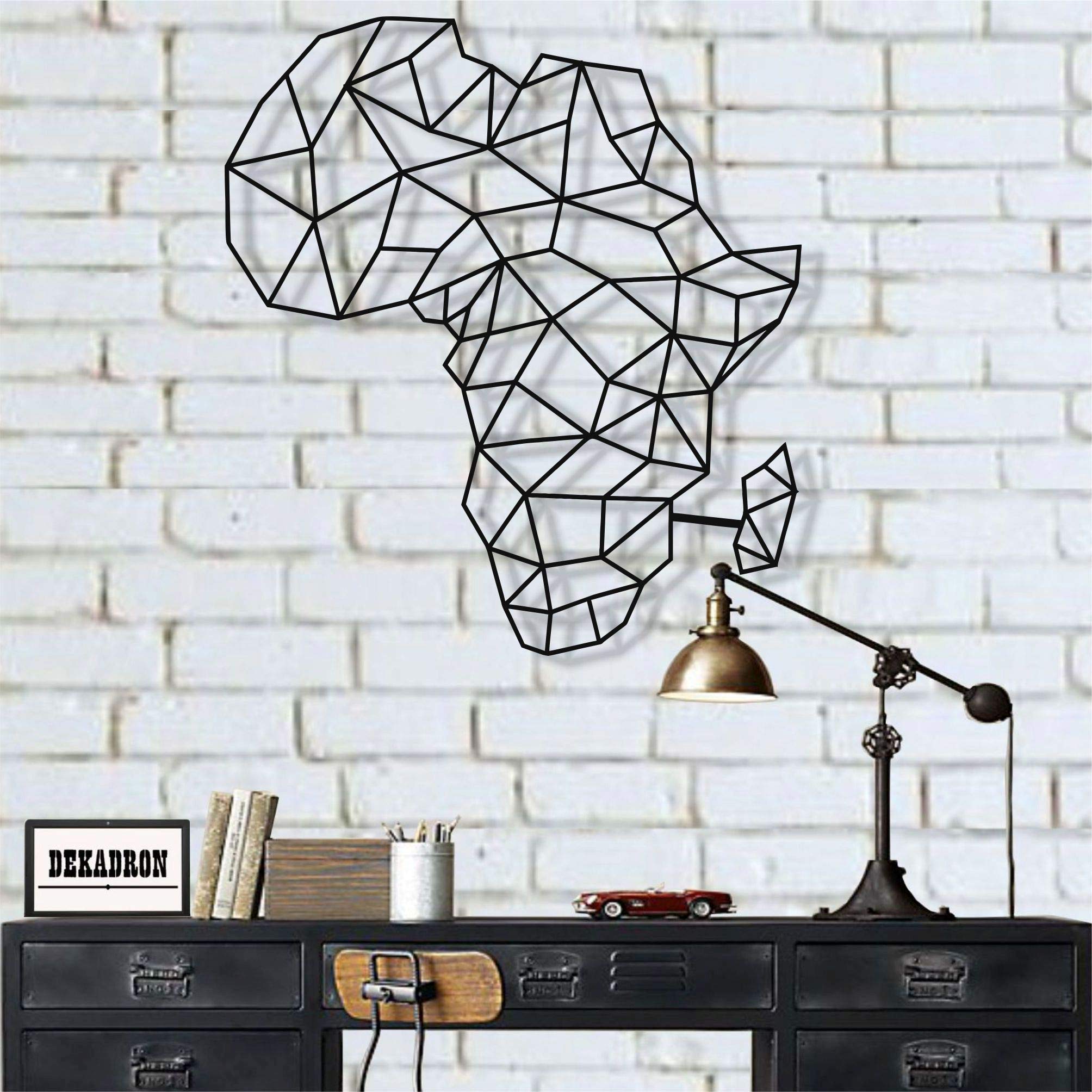 DEKADRON Africa Map Metal Wall Art - Handcrafted Home & Office Decor - 24
