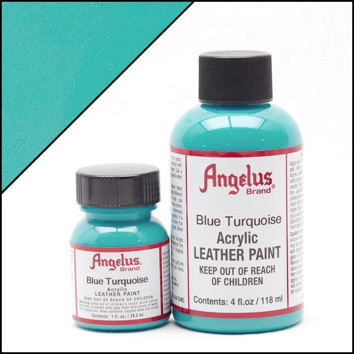 Blue Turquoise Angelus Leather Paint 1oz - Premium Leather Dye for Shoes, Bags & Accessories - Perfect for DIY Leather Repair & Customization