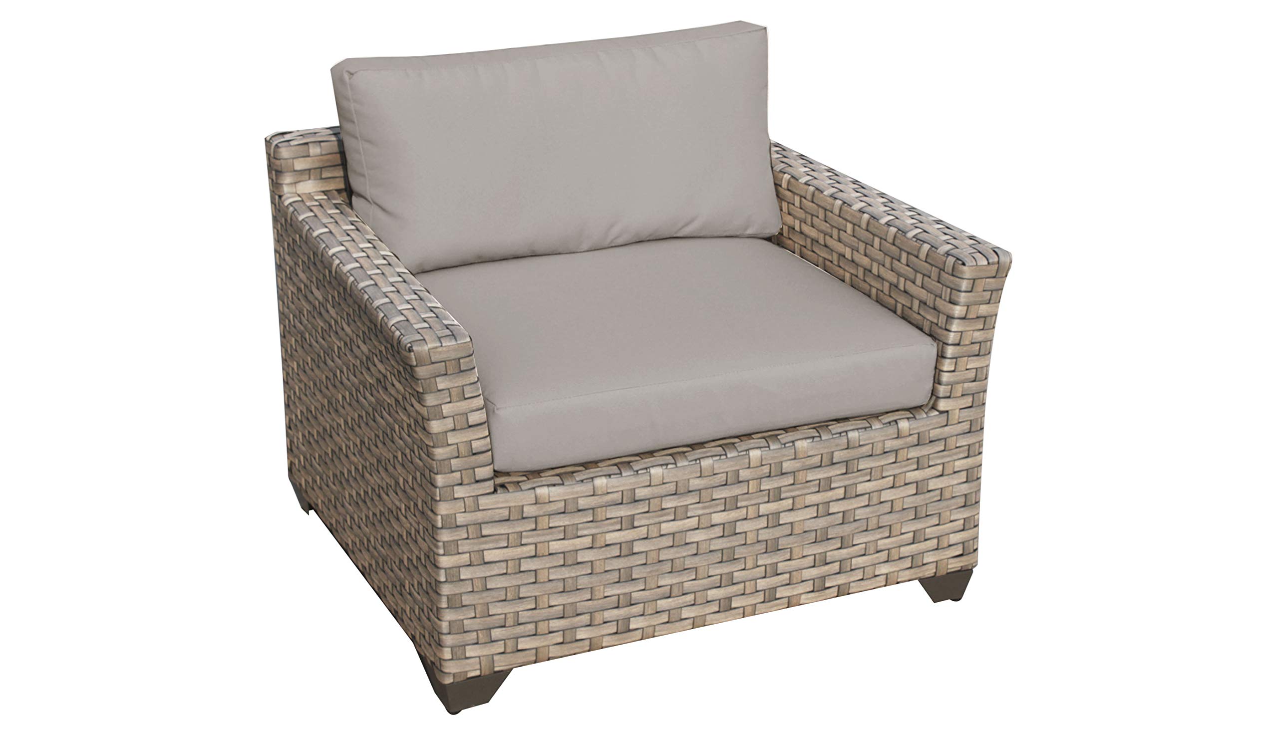 TK Classics MONTEREY-03A 3-Piece Outdoor Wicker Patio Furniture Set in Beige - Perfect for Garden, Poolside & Backyard Relaxation