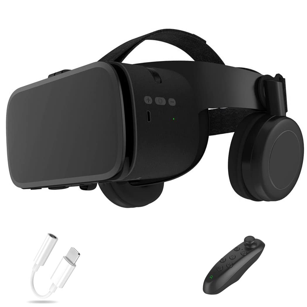 3D VR Headset with Bluetooth Controller - Compatible with iPhone 13 Pro Max/13 Pro/13/12/11, Samsung Galaxy S21, Huawei & Xiaomi Series - Immersive Virtual Reality Gaming & Movie Experience for Home Entertainment